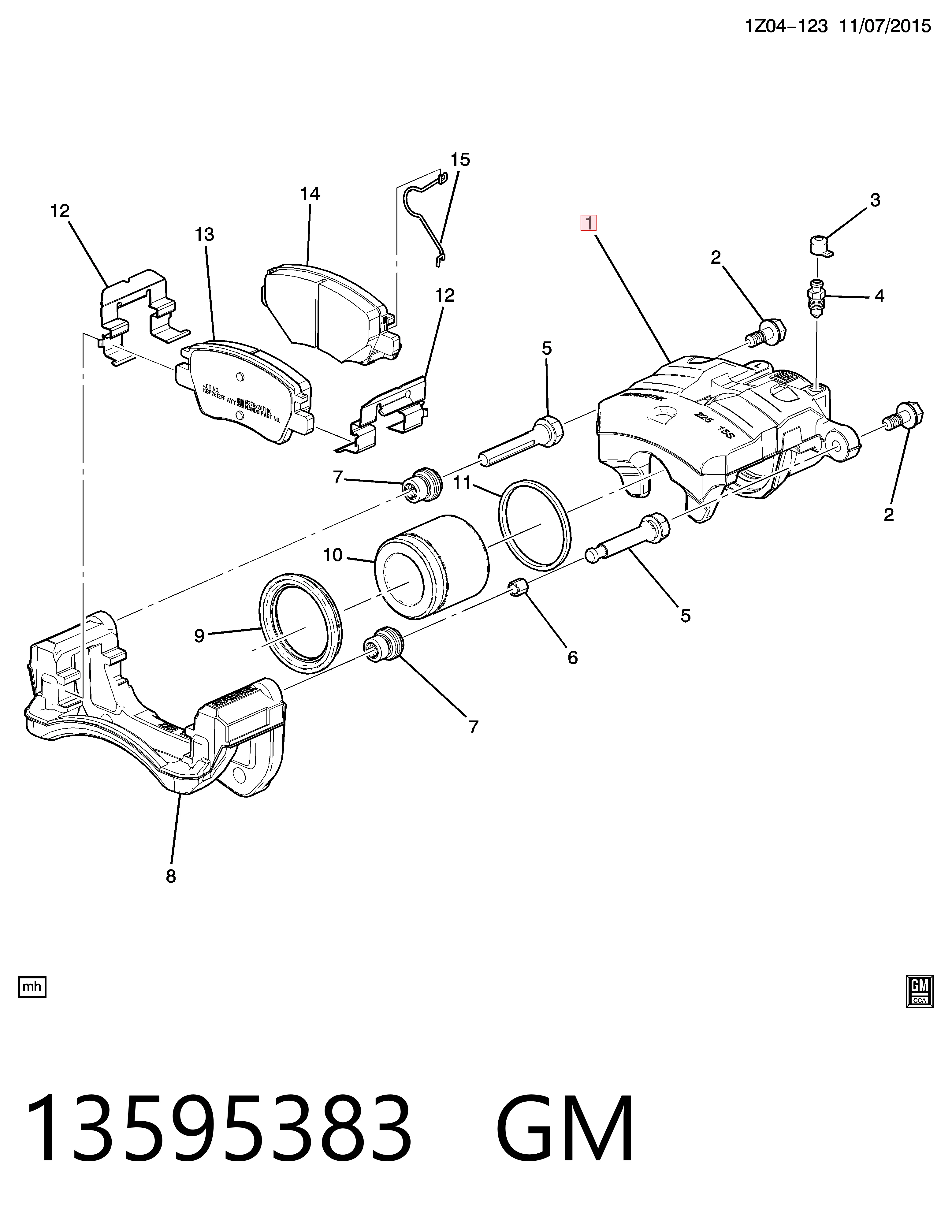 Купити 13511091 Opel Супорт гальмівний передній правий