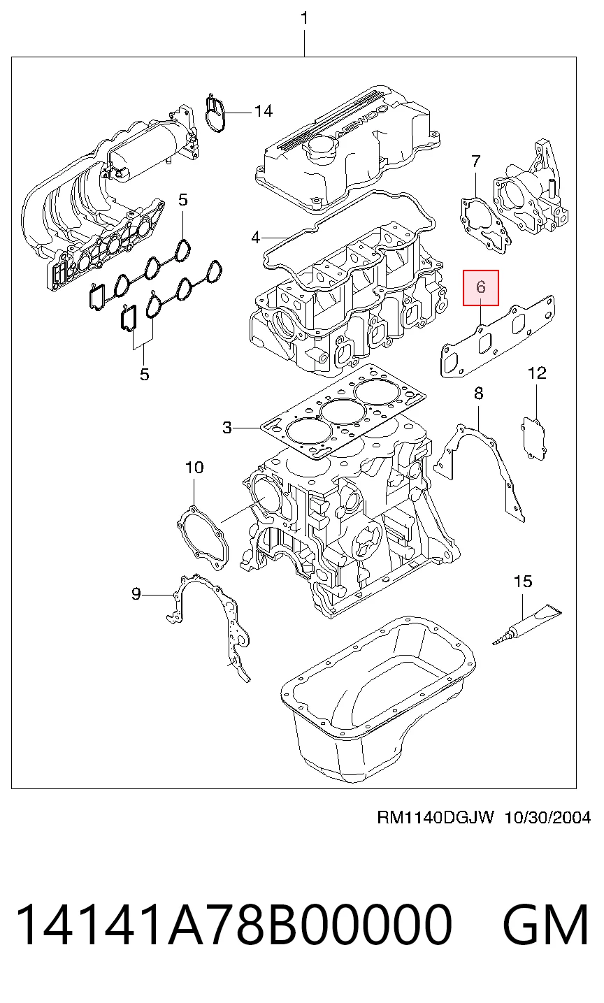Купити Прокладка колектора Chevrolet Spark (Matiz)  M200, M250