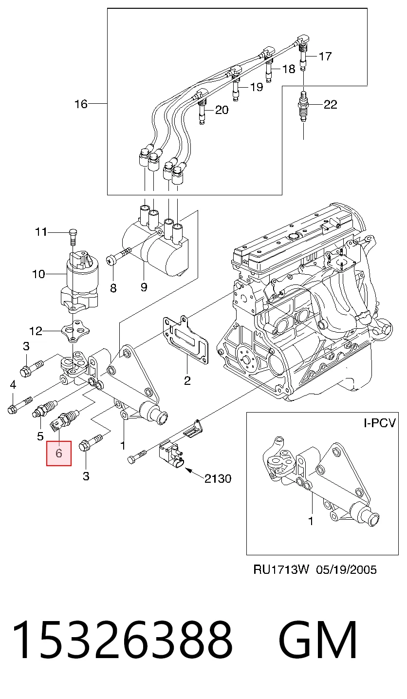 15326388 General Motors Покажчик температури охолоджуючої рідини