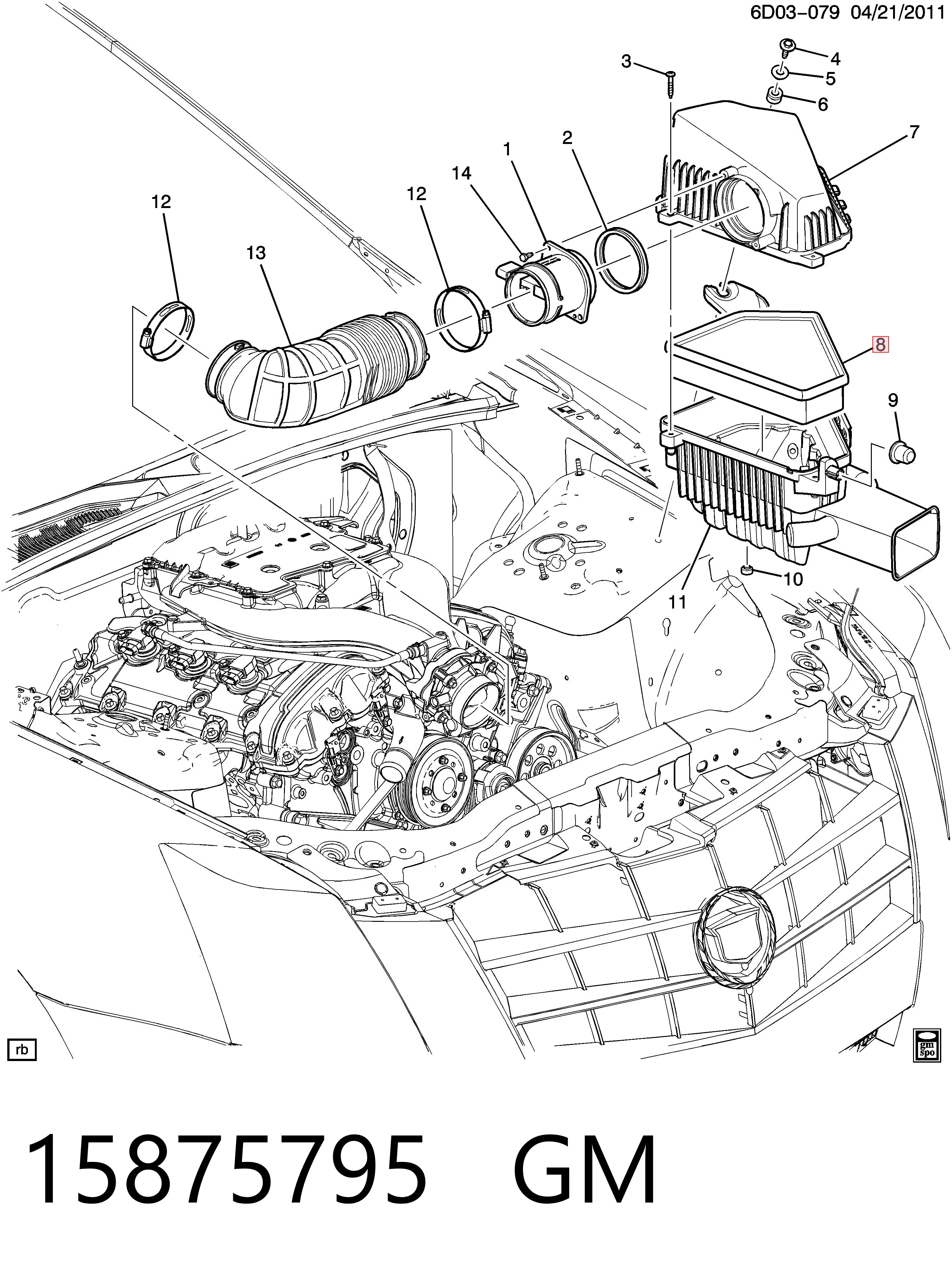 15875795 General Motors Повітряний фільтр двигуна