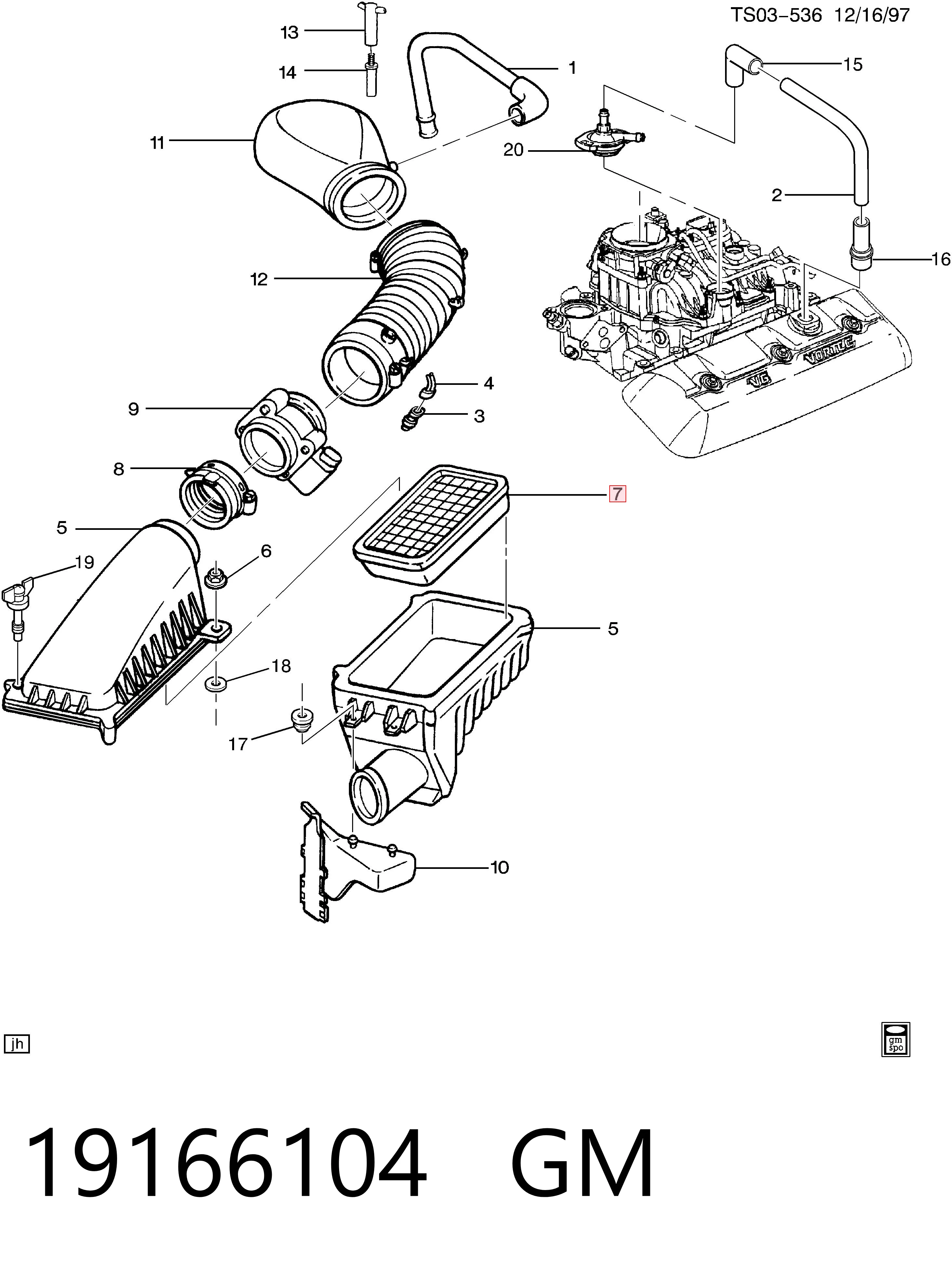 19259086 Opel Повітряний фільтр двигуна