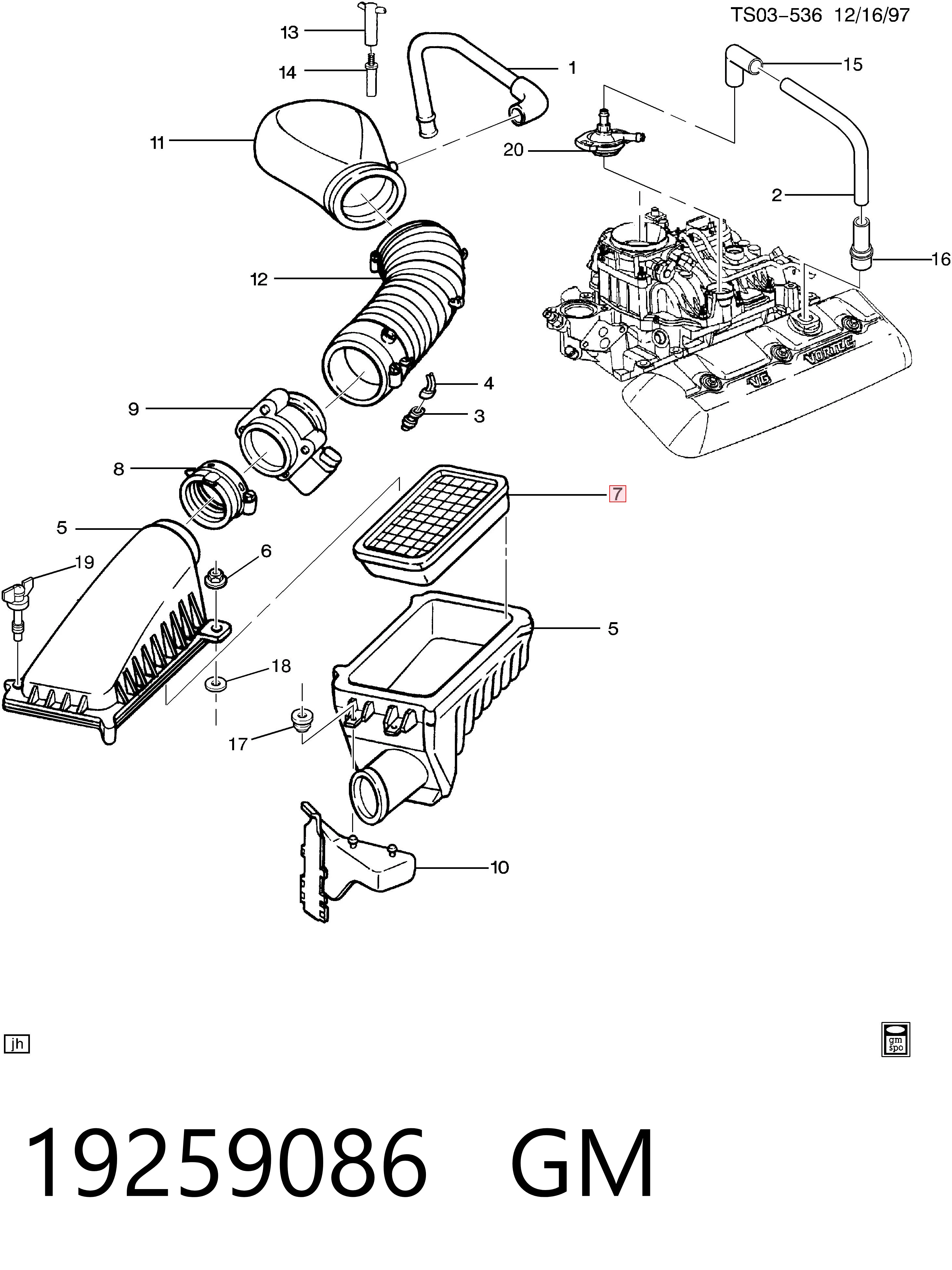 Купити 19259086 Opel Автомобільний фільтр повітря
