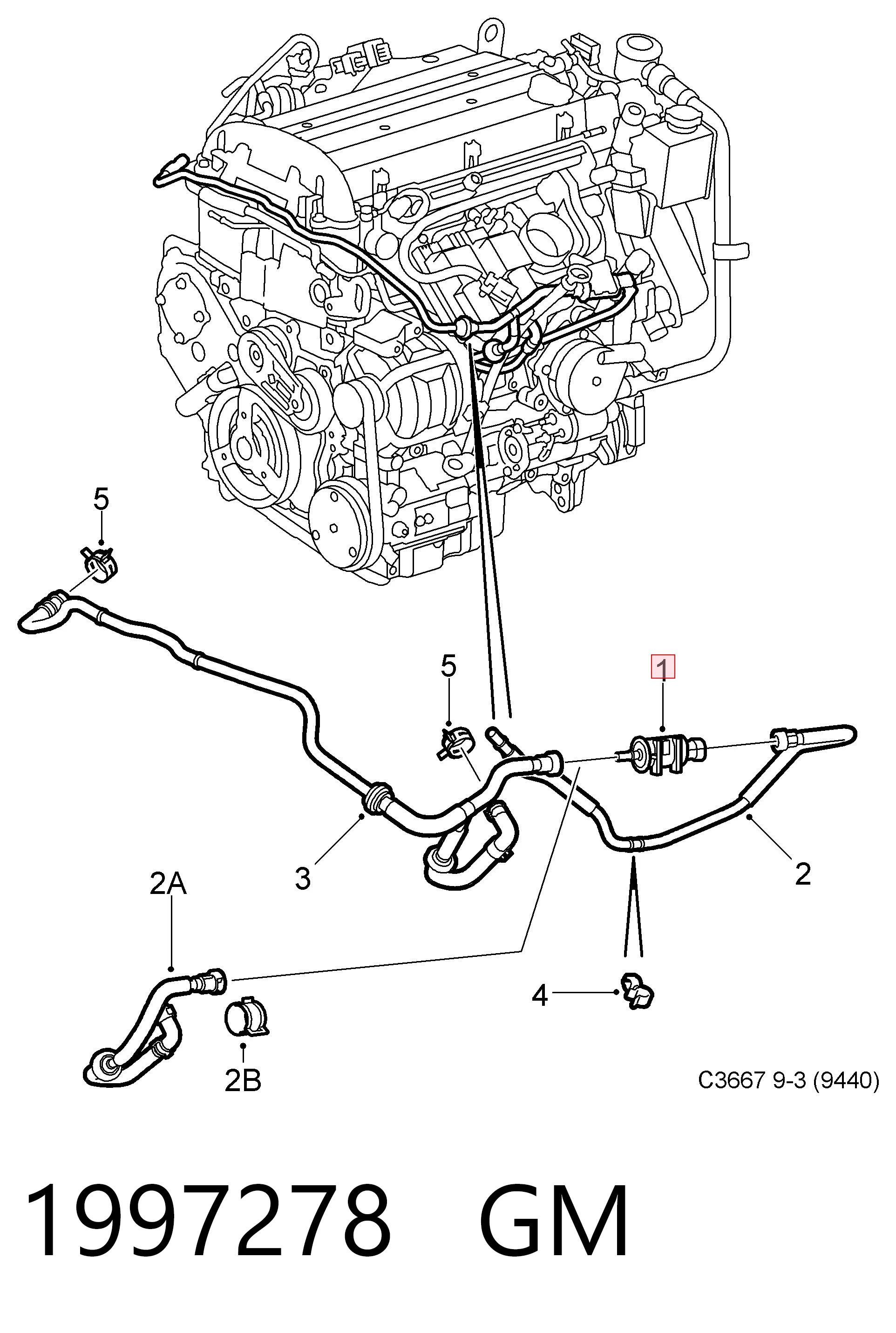 1997278 Opel Клапан вентиляції газів паливного бака