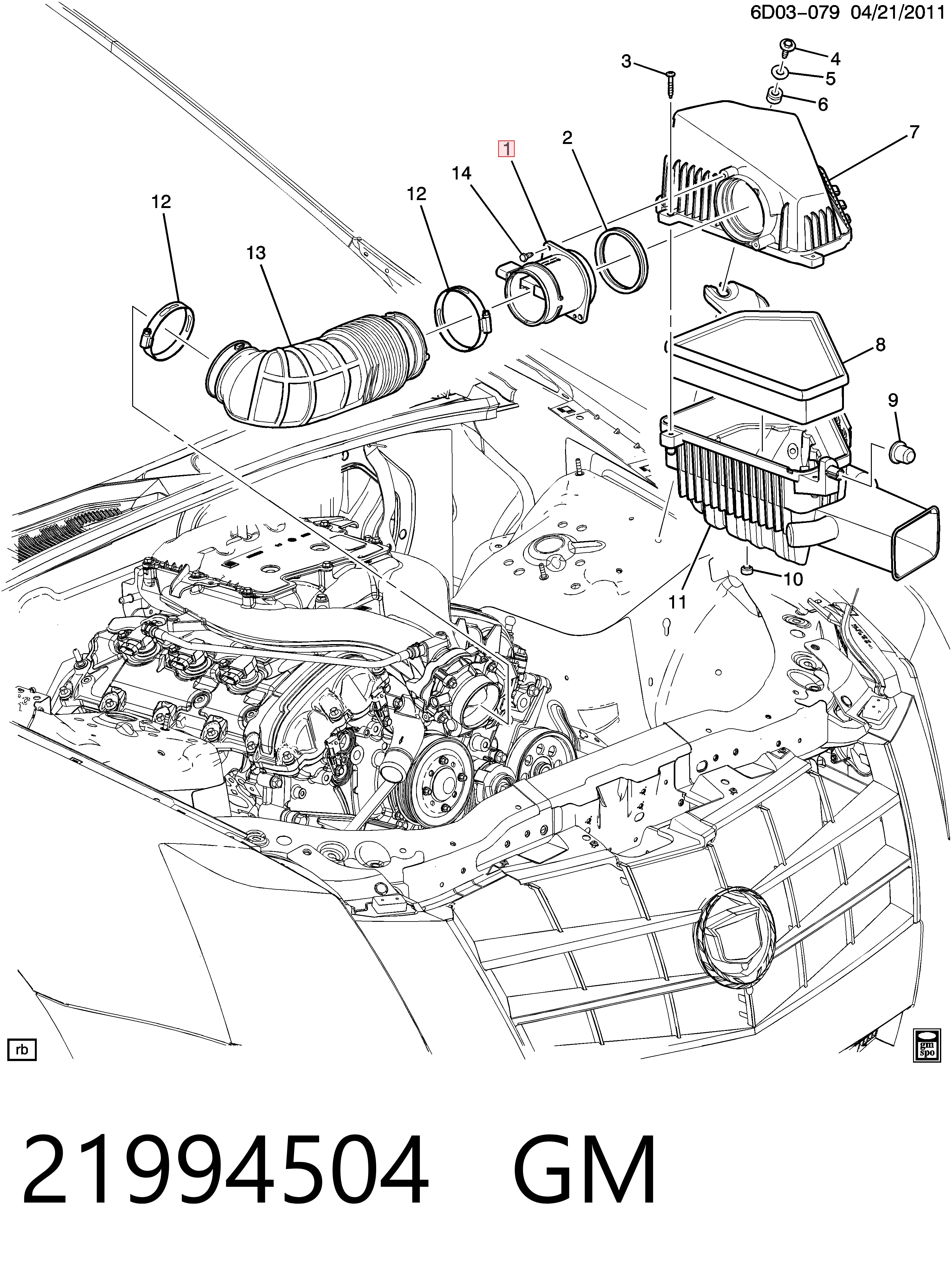21994504 General Motors Датчик витрати повітря
