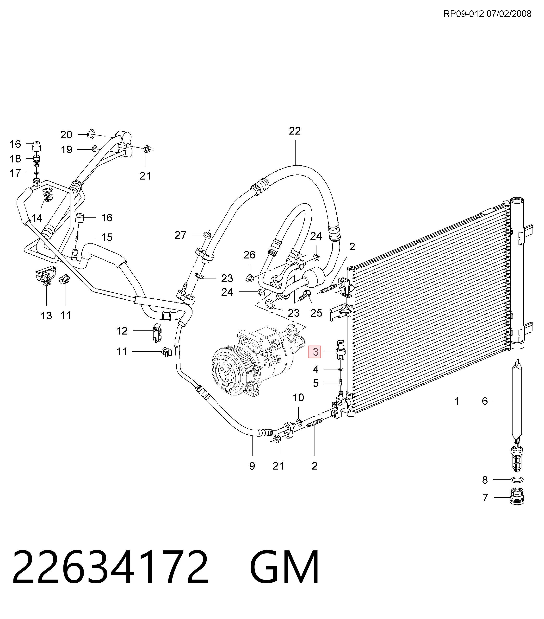 22634172 General Motors Датчик тиску