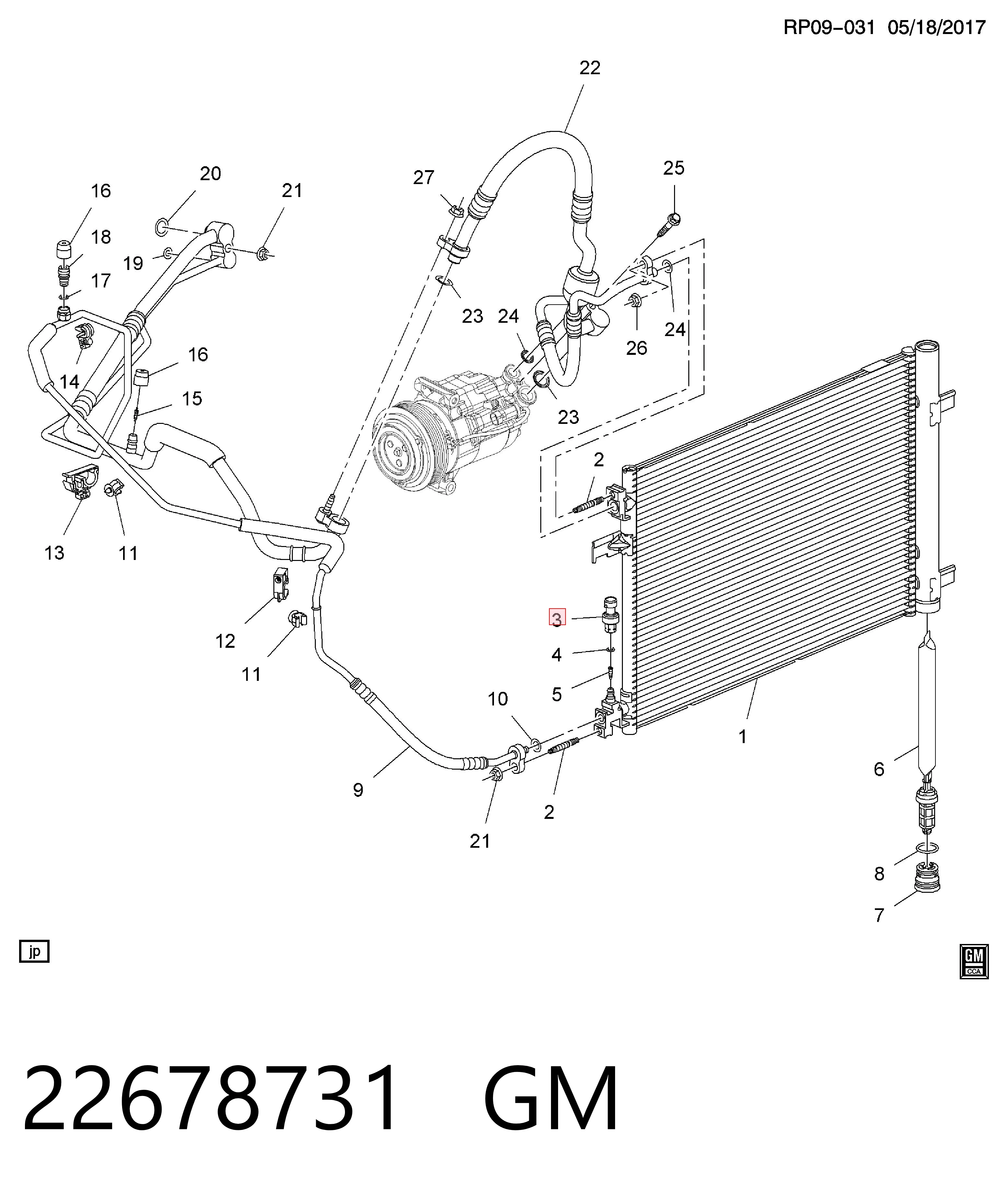 22678731 General Motors Датчик тиску