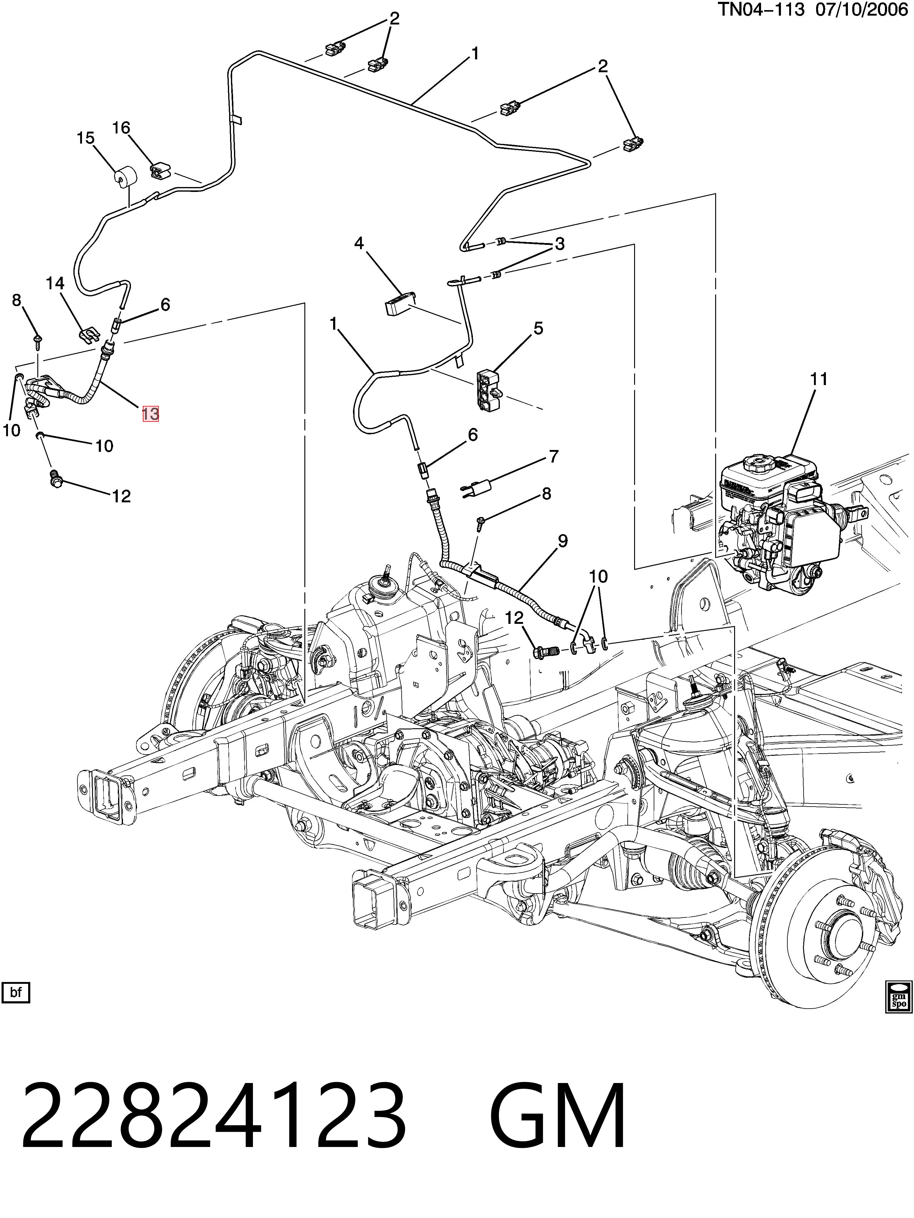 15869085 Opel Шланг гальмівний передній, правий