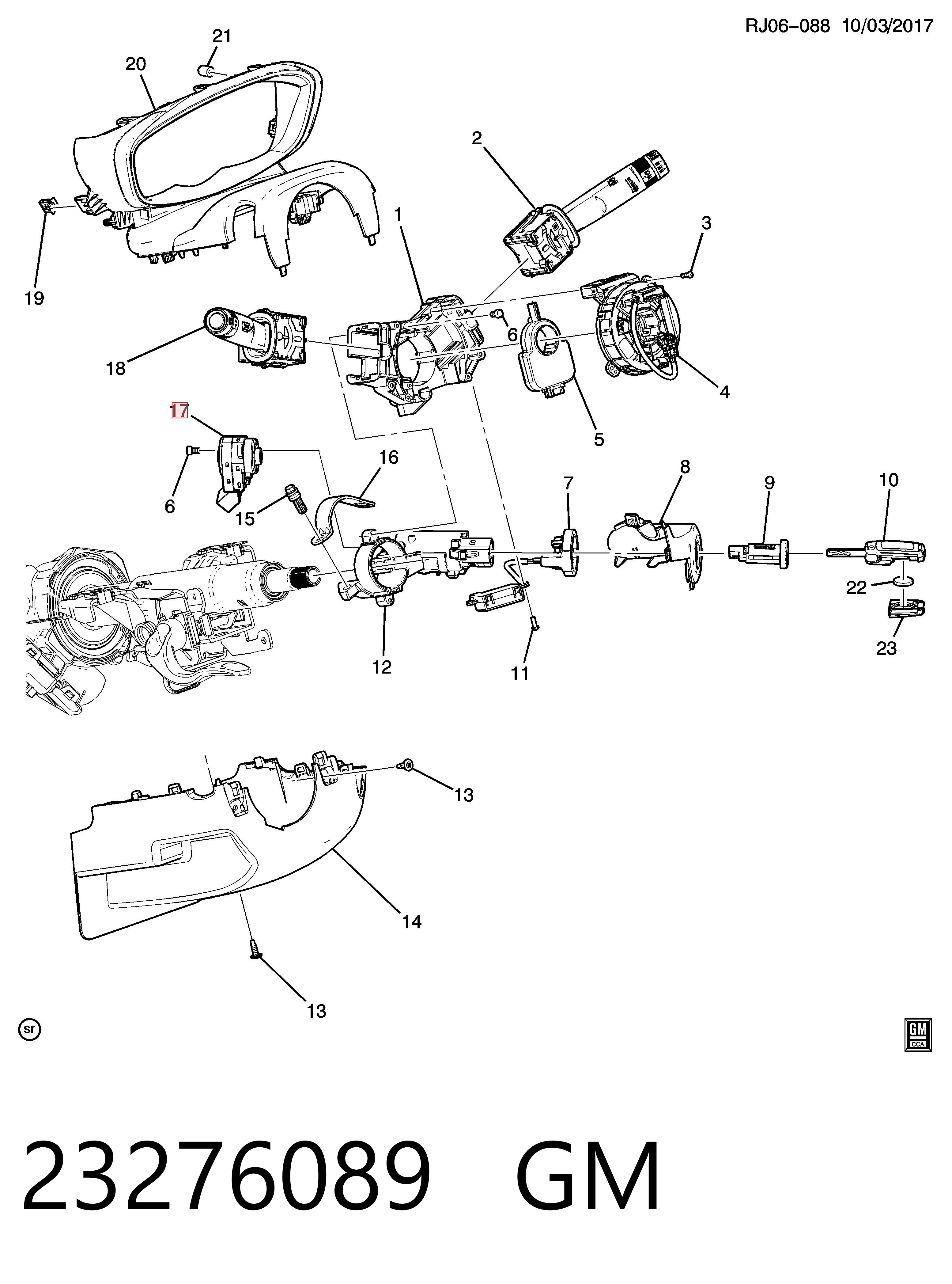 23276089 General Motors Контактна група замка