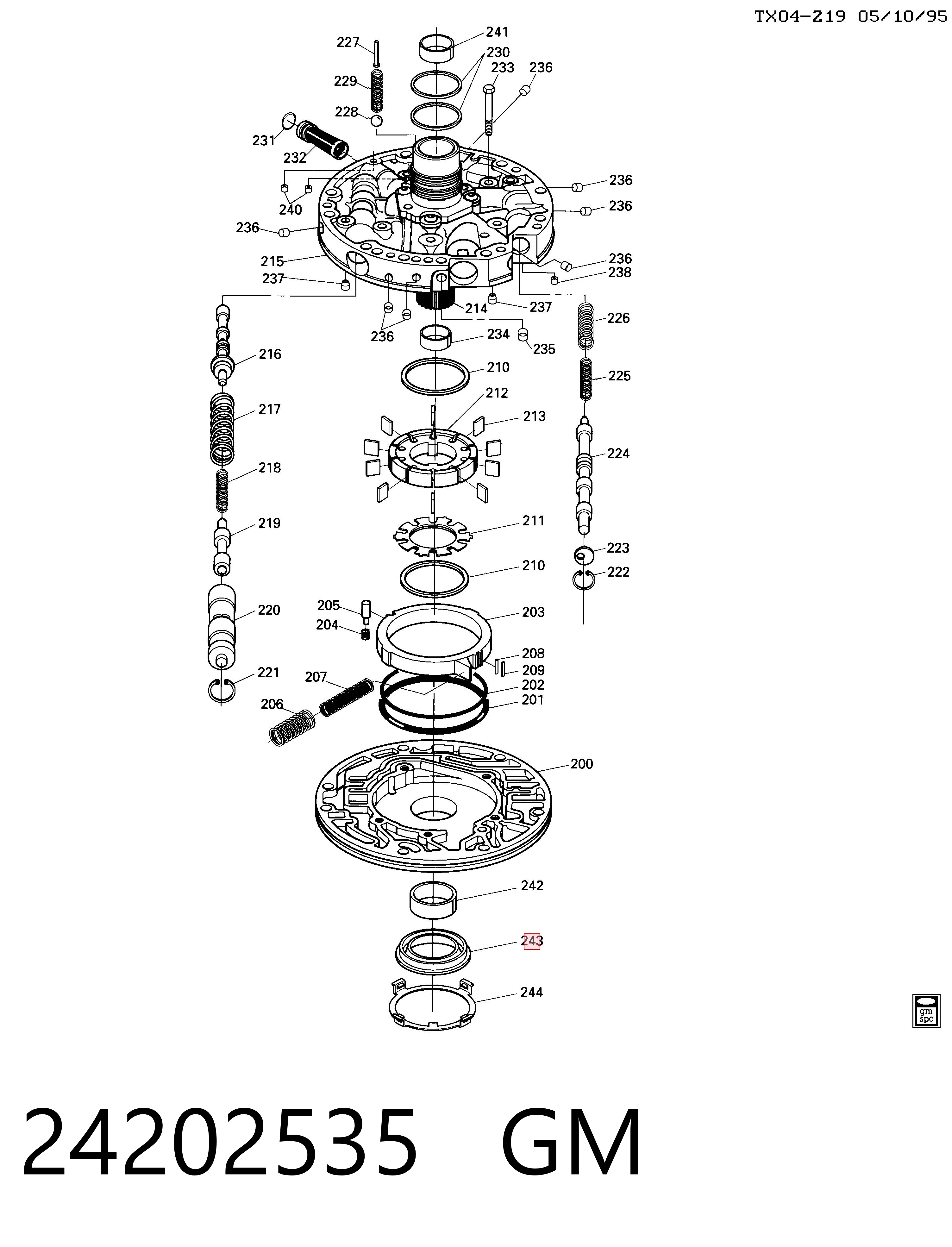 24202535 General Motors Сальник масляного насоса АКПП