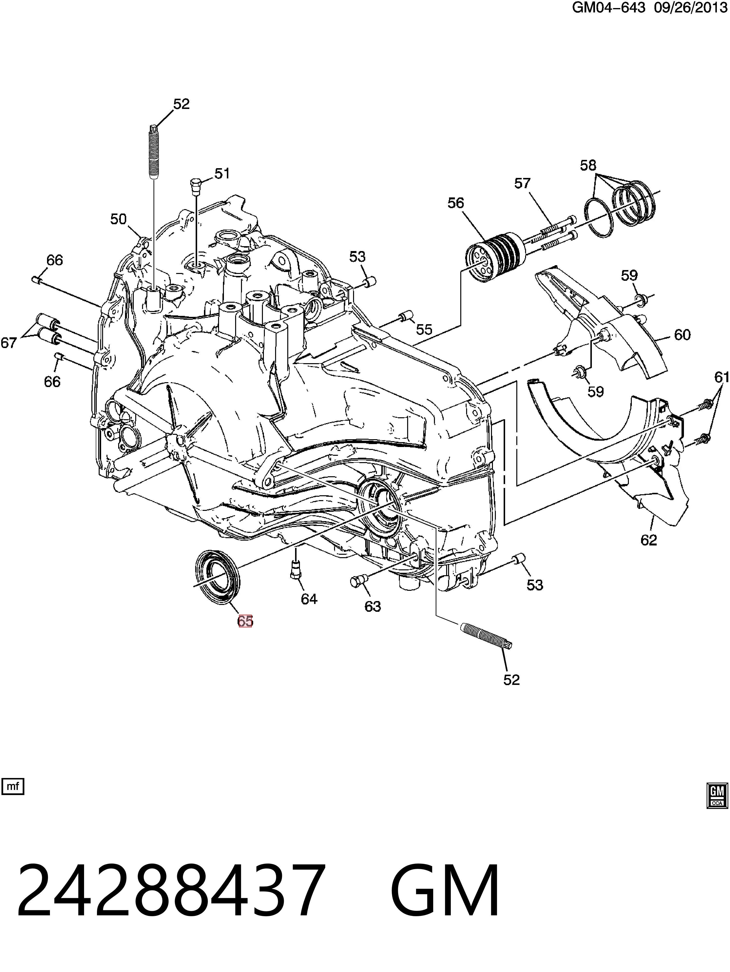 24288437 General Motors Сальник піввісі переднього моста, лівої