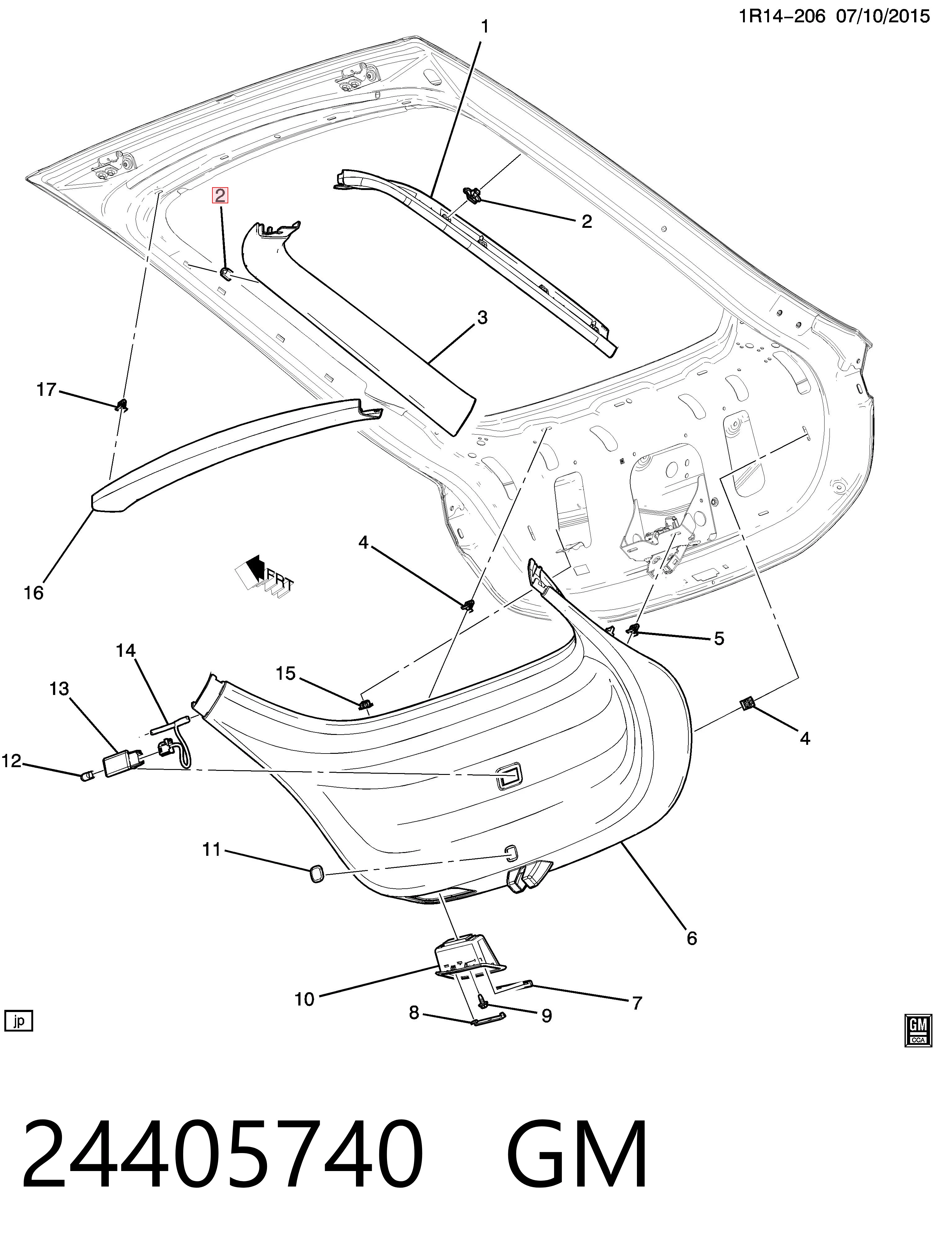24405740 General Motors Пістон (кліп) обшивки стійки кузова