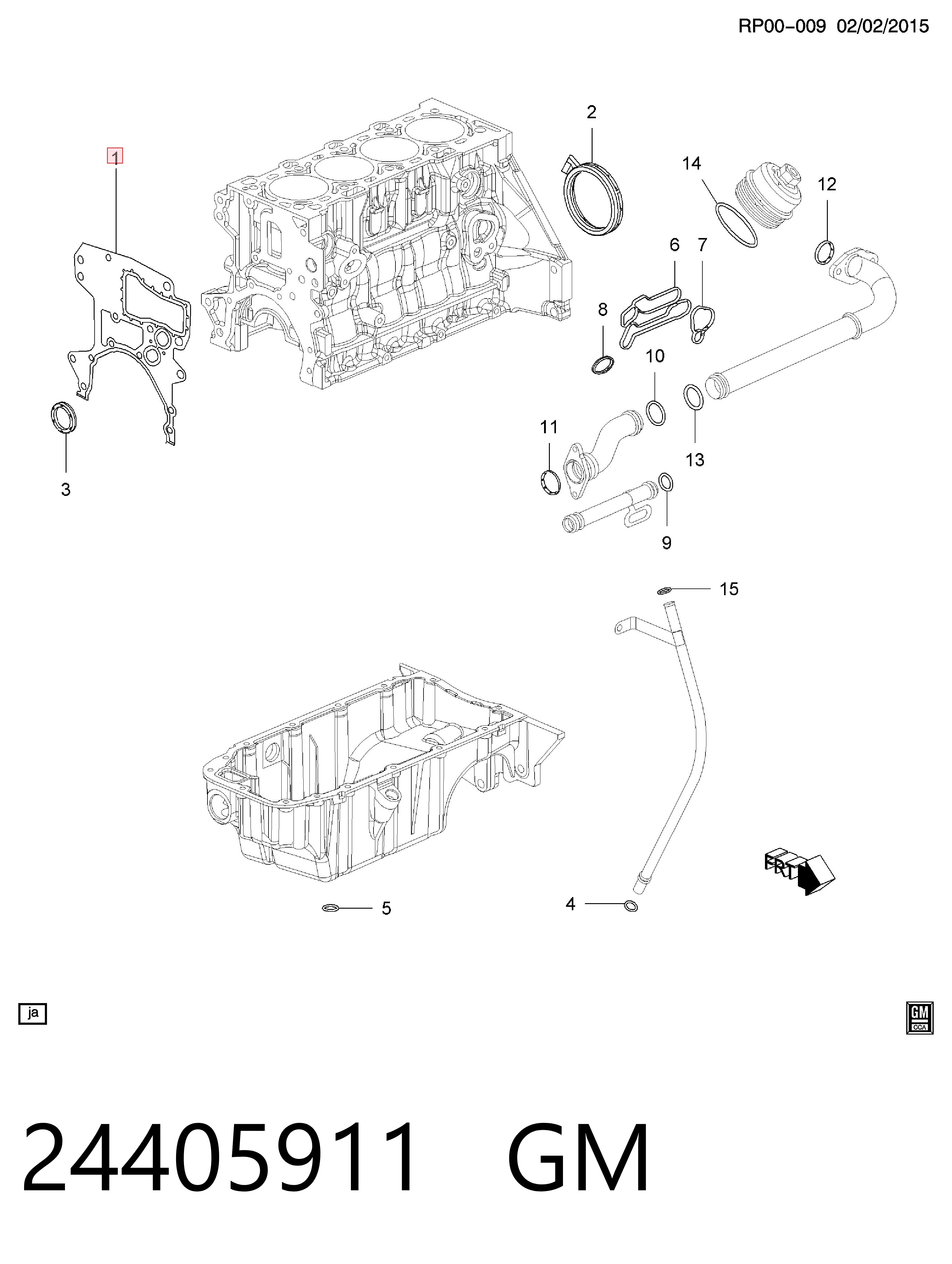P1ZC034 Parts-Mall Прокладка передньої кришки двигуна
