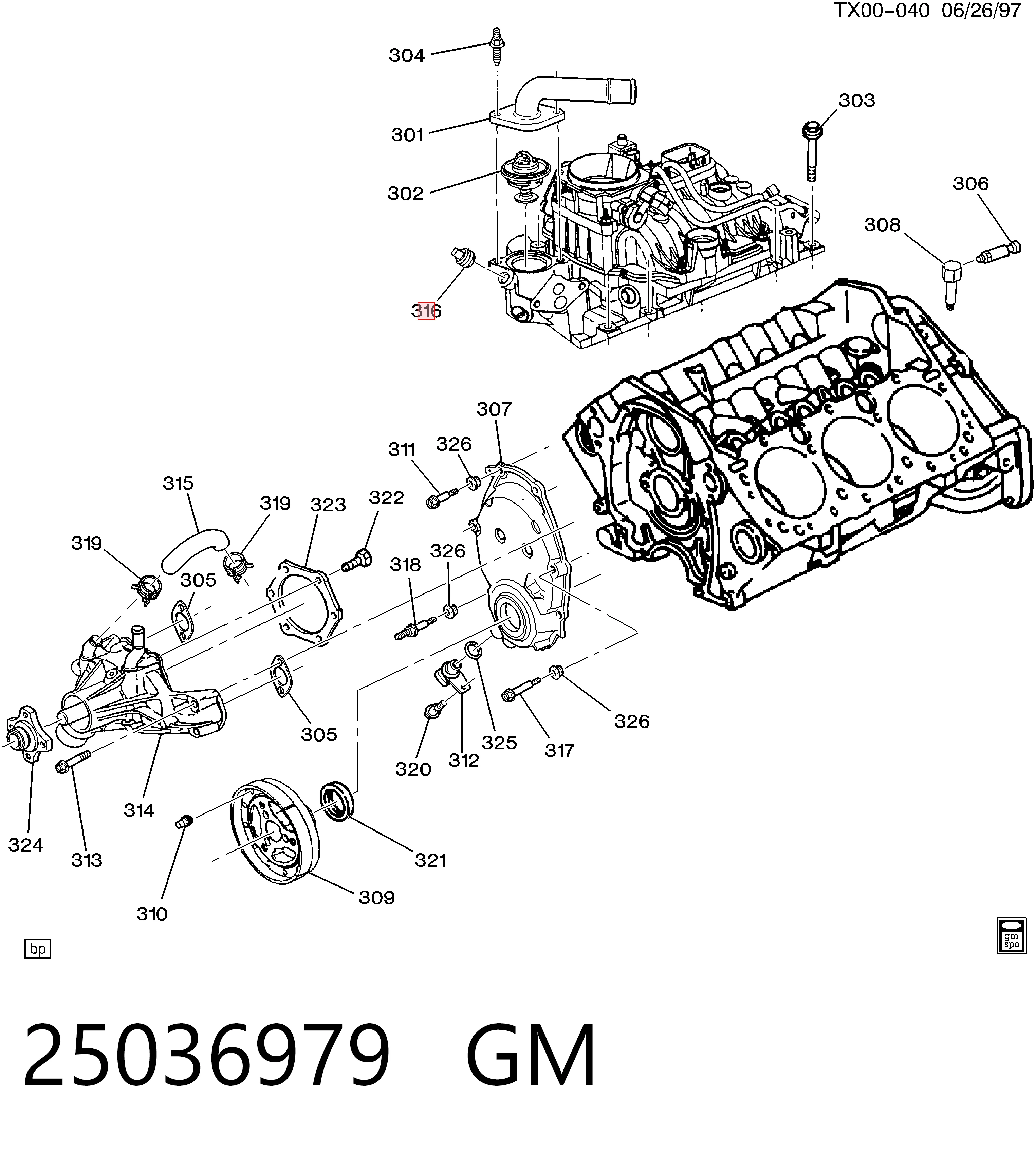 25036979 General Motors Покажчик температури охолоджуючої рідини