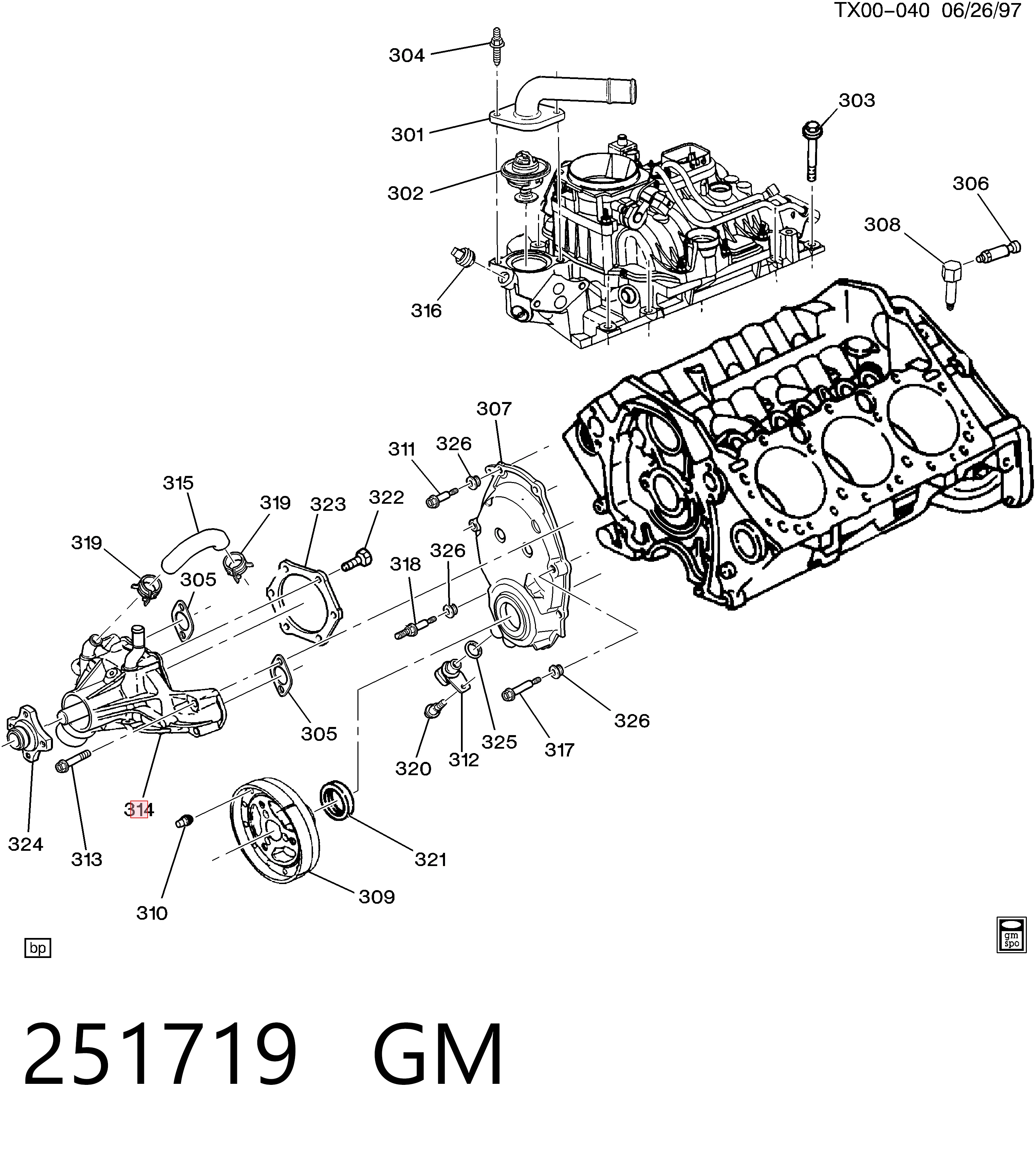 Купити 89017748 Opel Насос охолоджуючої рідини