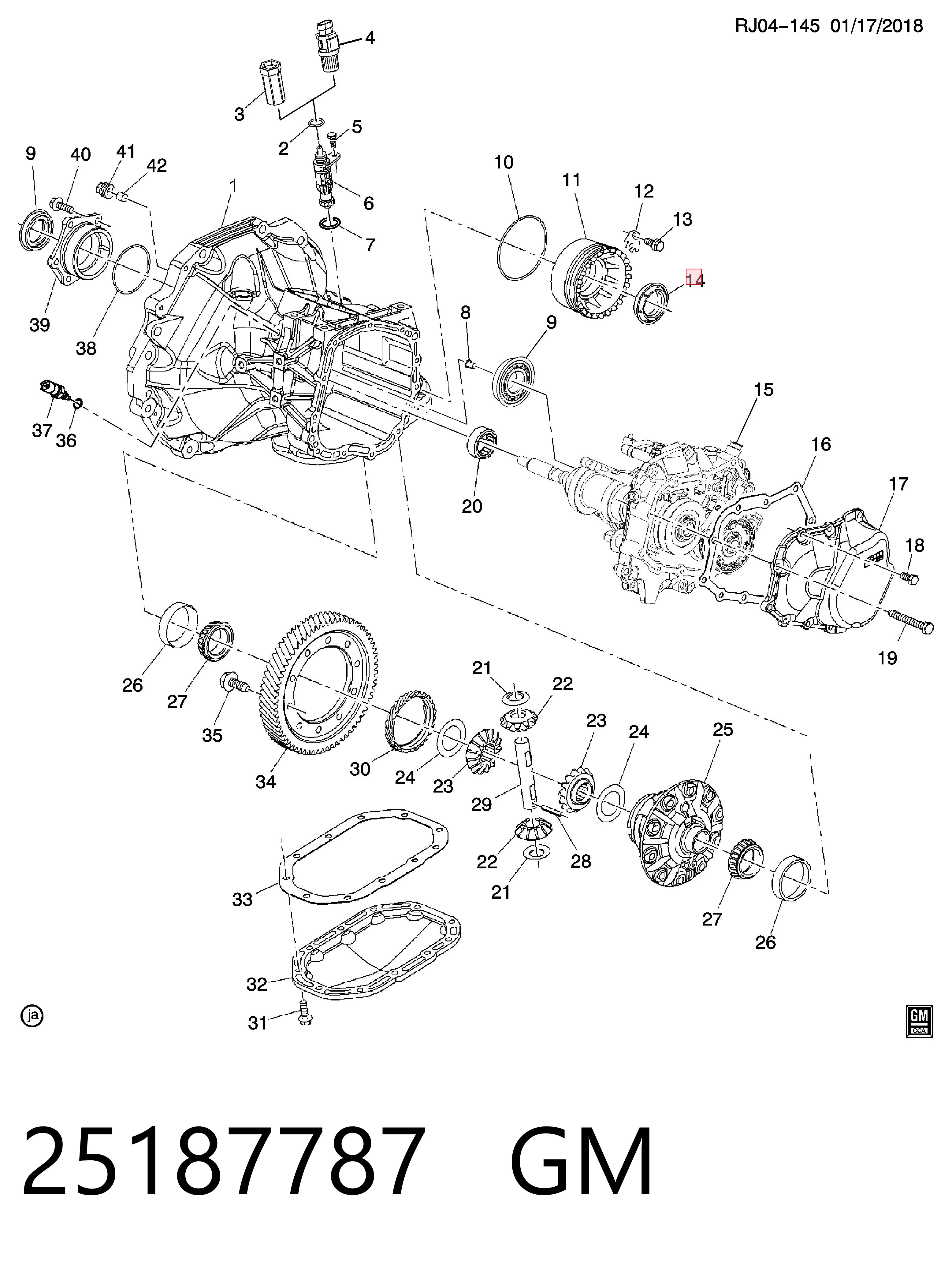 25187787 General Motors Сальник переднього моста