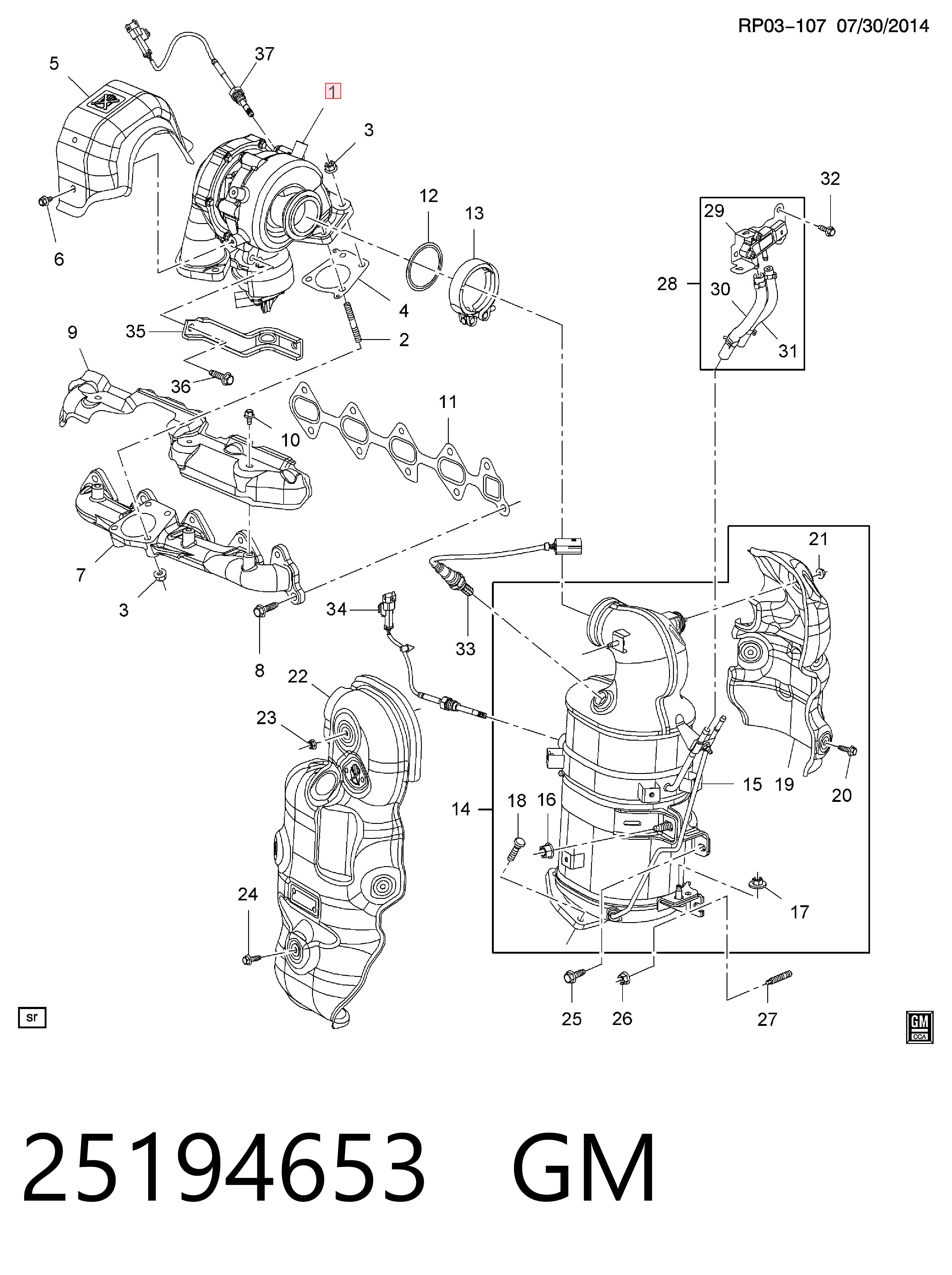 Турбокомпресор Opel 25187703