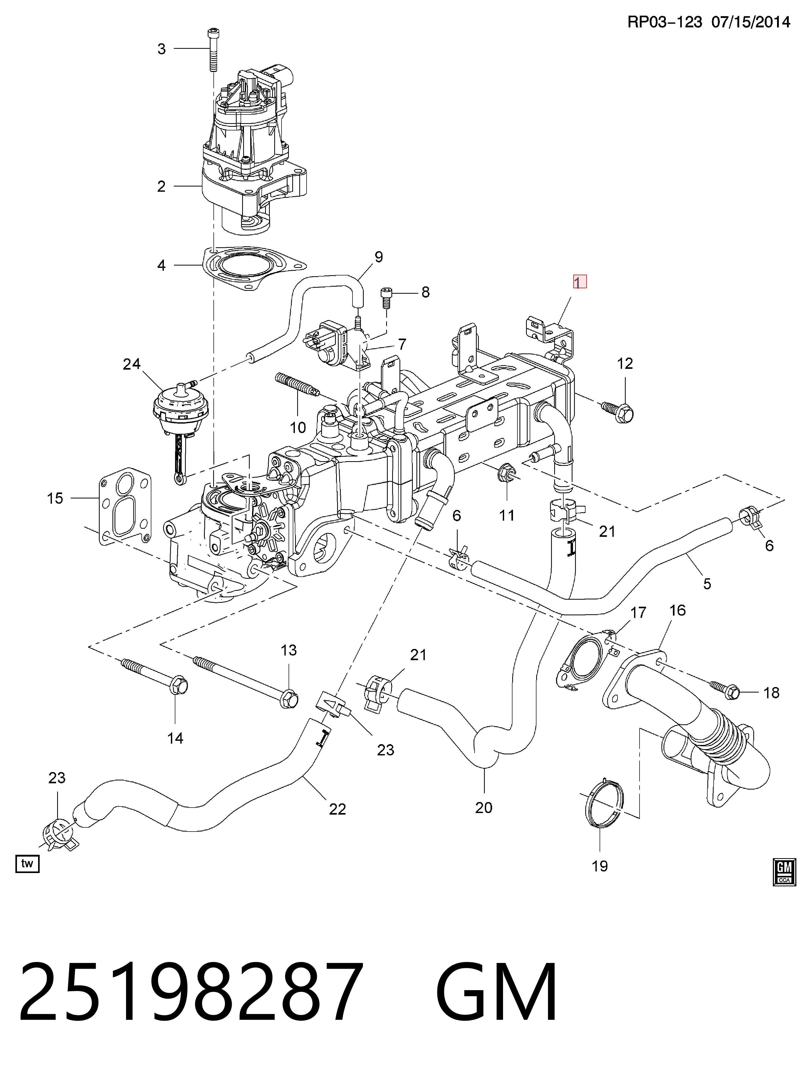 25198287 Peugeot/Citroen Клапан рециркуляції відпрацьованих газів EGR