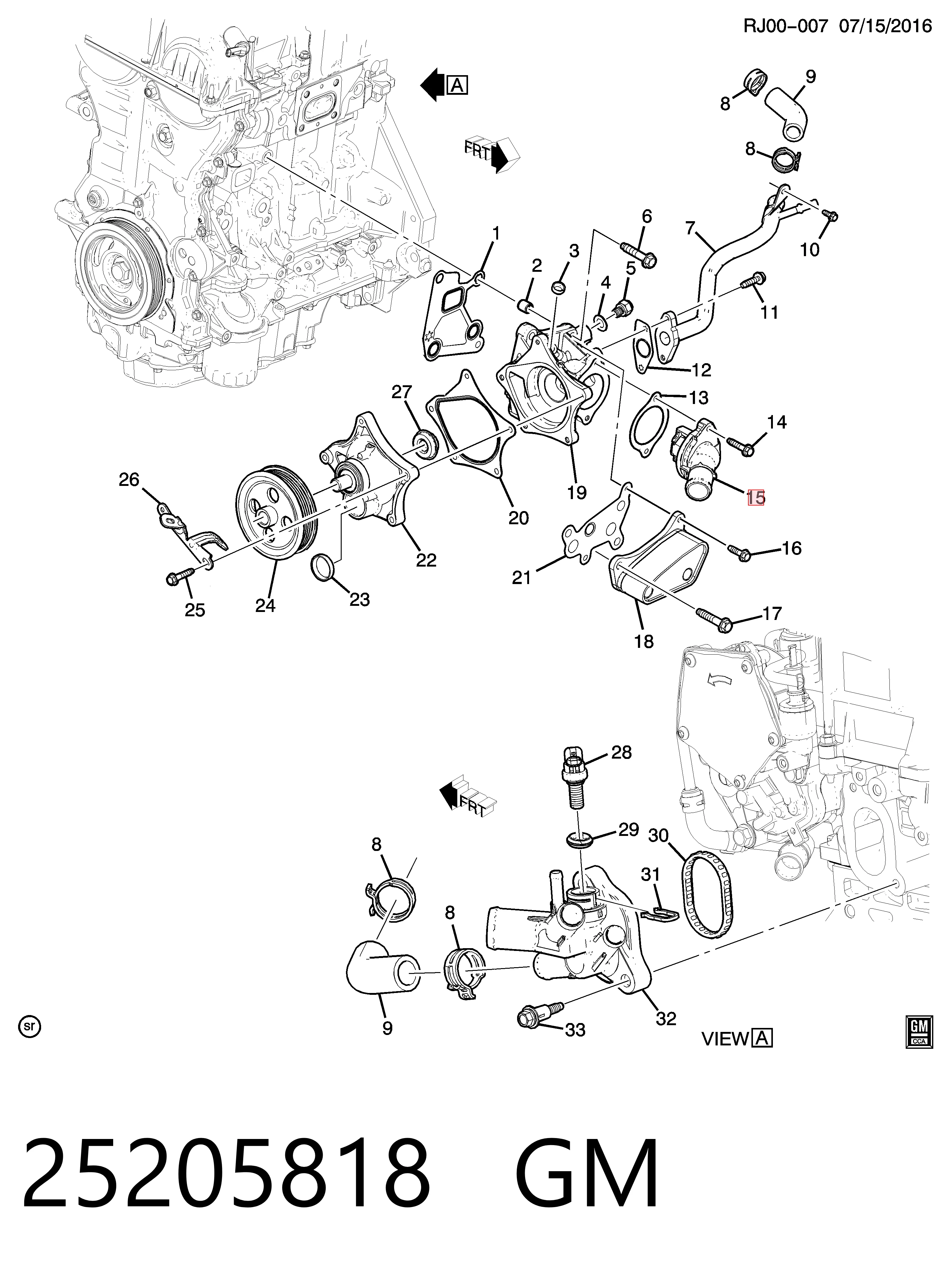 25205818 General Motors Авто термостат