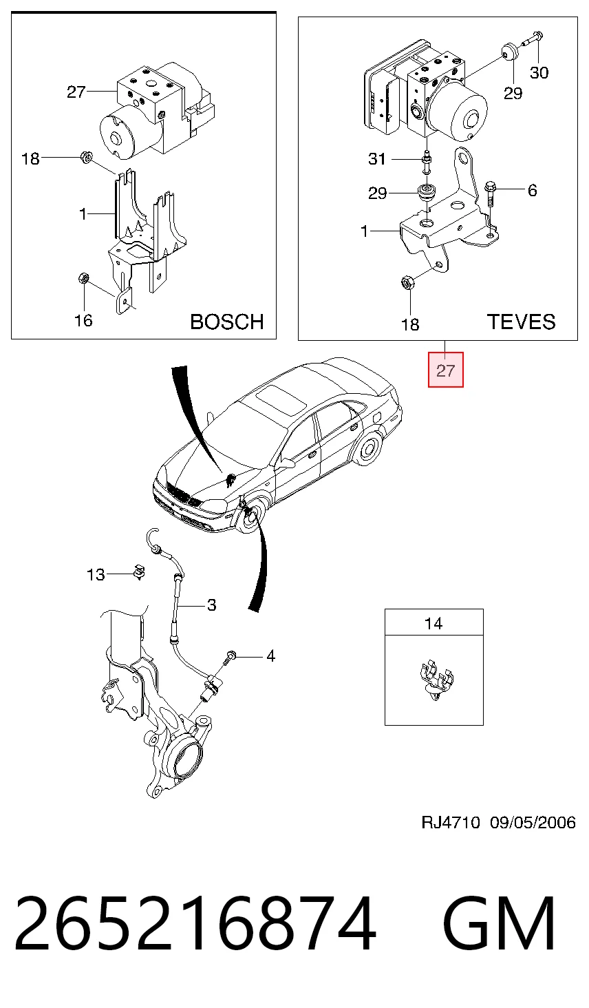 Купити 96549743 Opel Гідроблок АБС