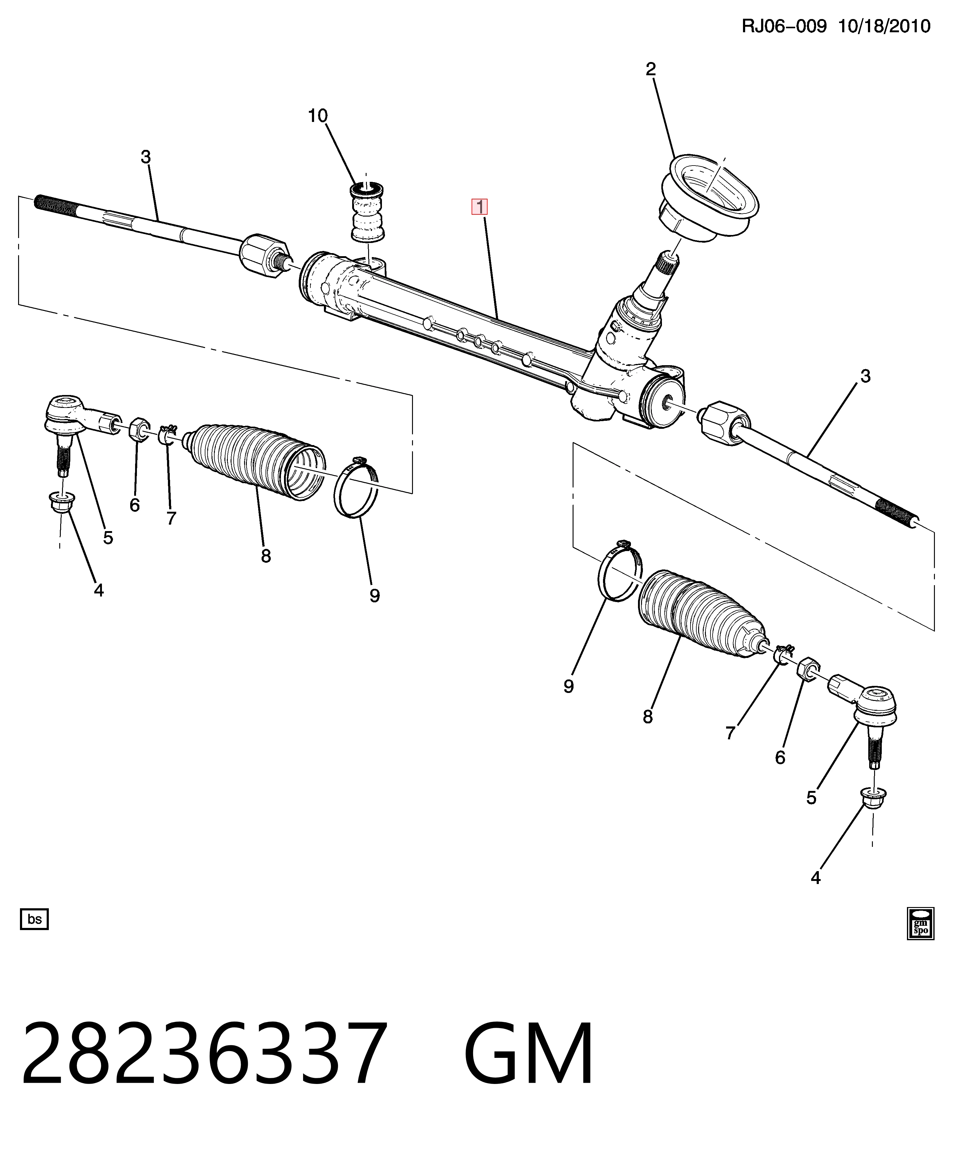 Рульова рейка 42351606 Opel