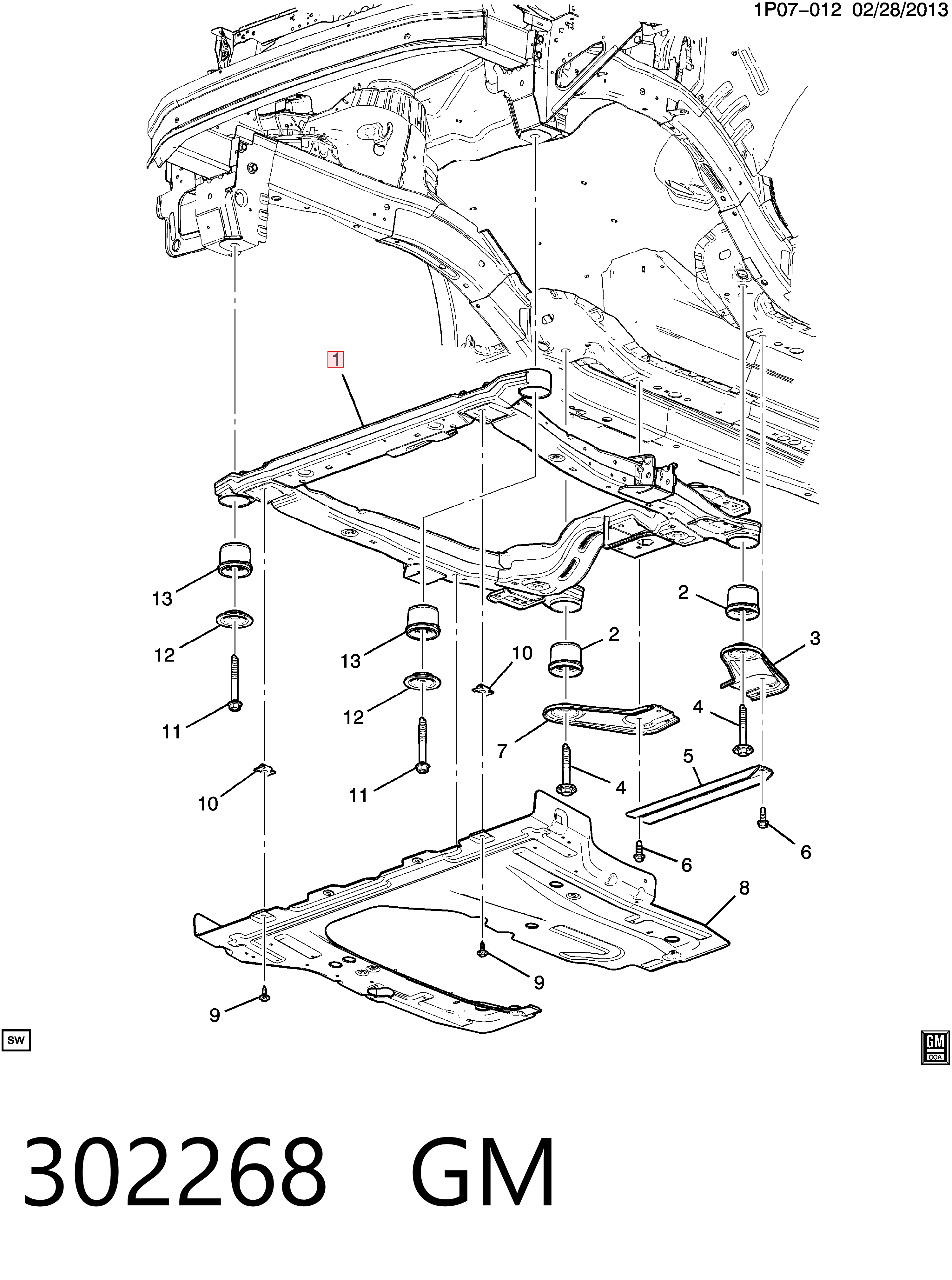Балка передньої підвіски, підрамник Peugeot/Citroen 13470627