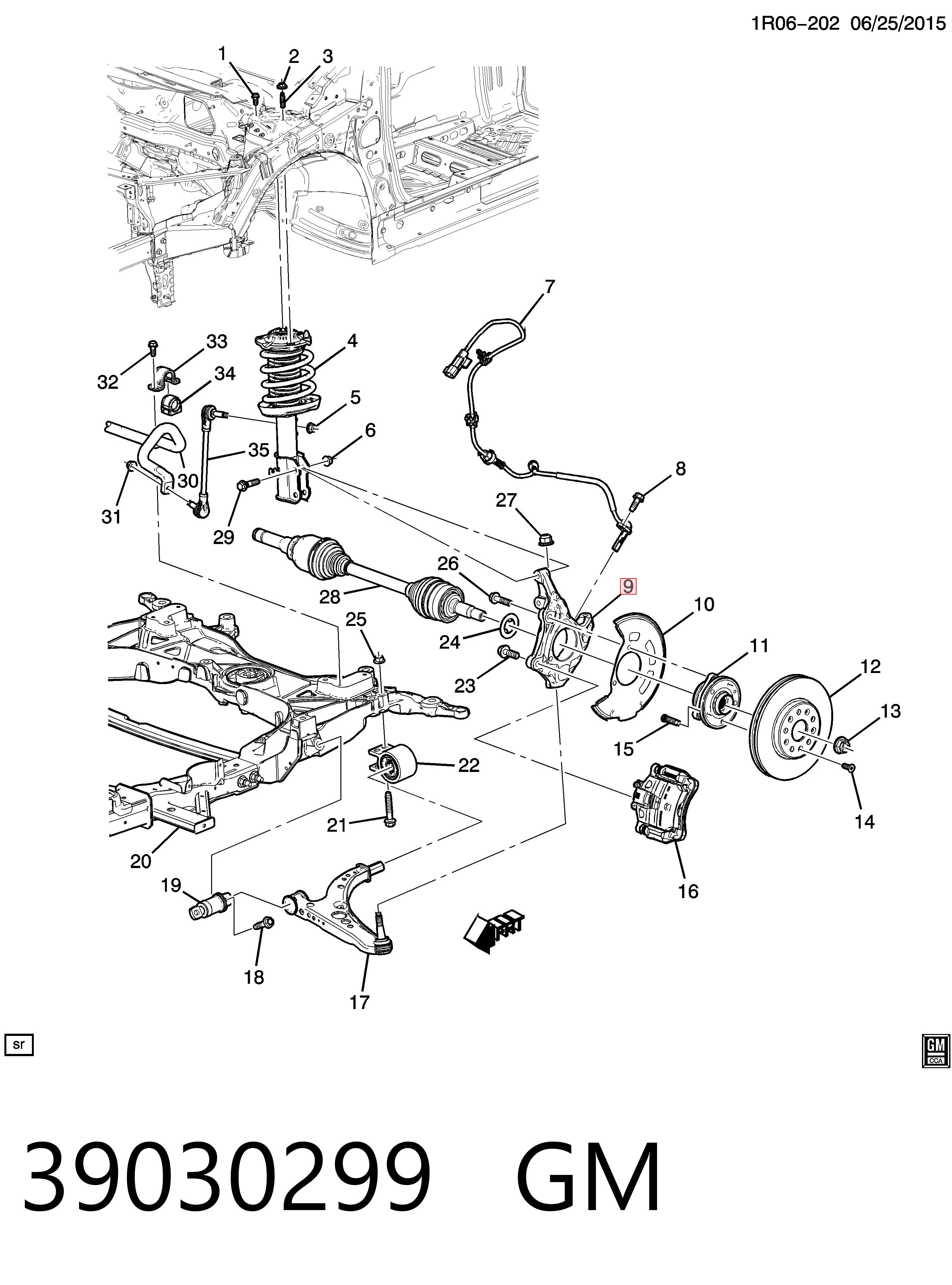 39030299 General Motors Цапфа поворотного кулака