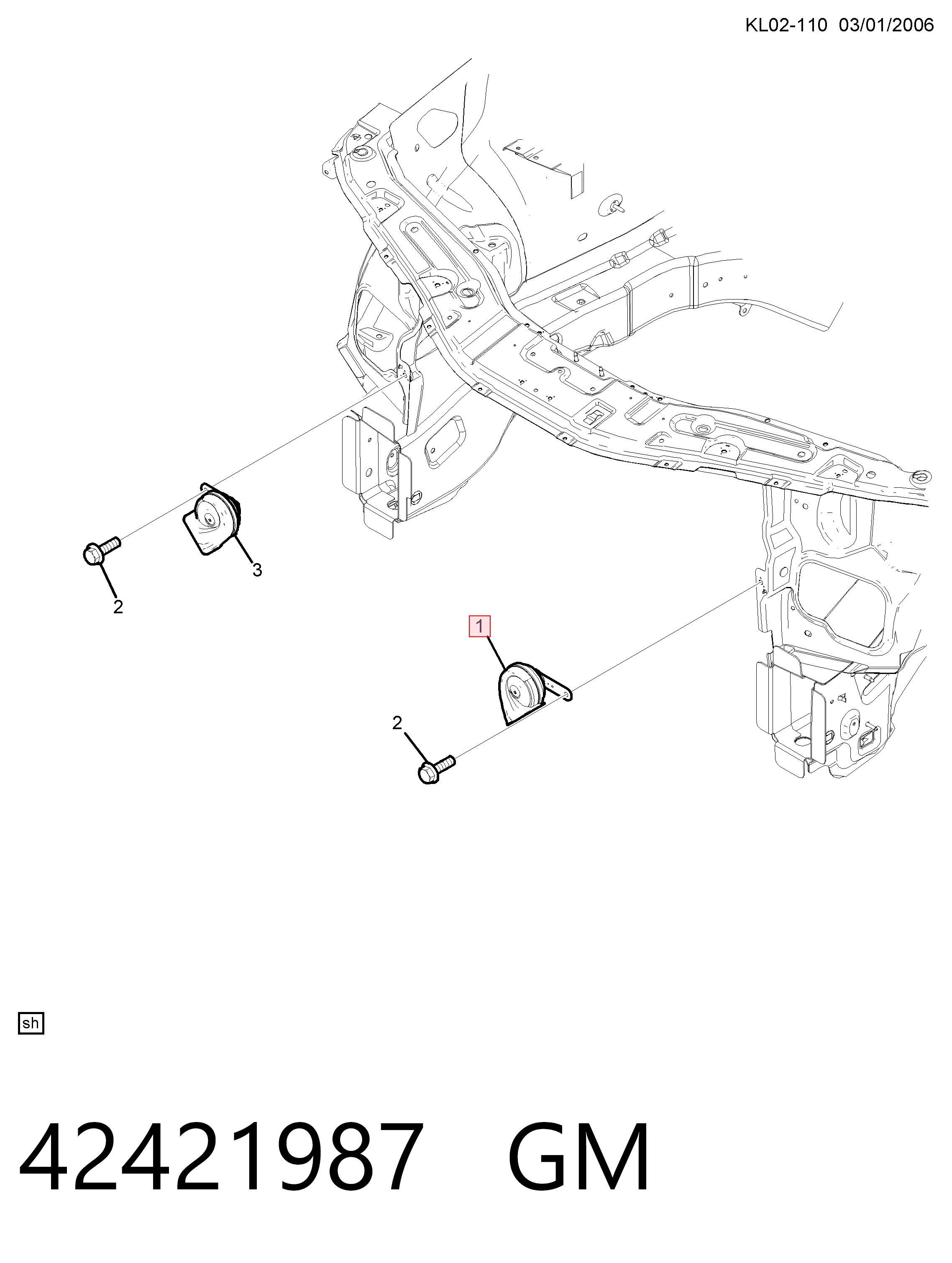 20871599 Opel Сигнали звукові