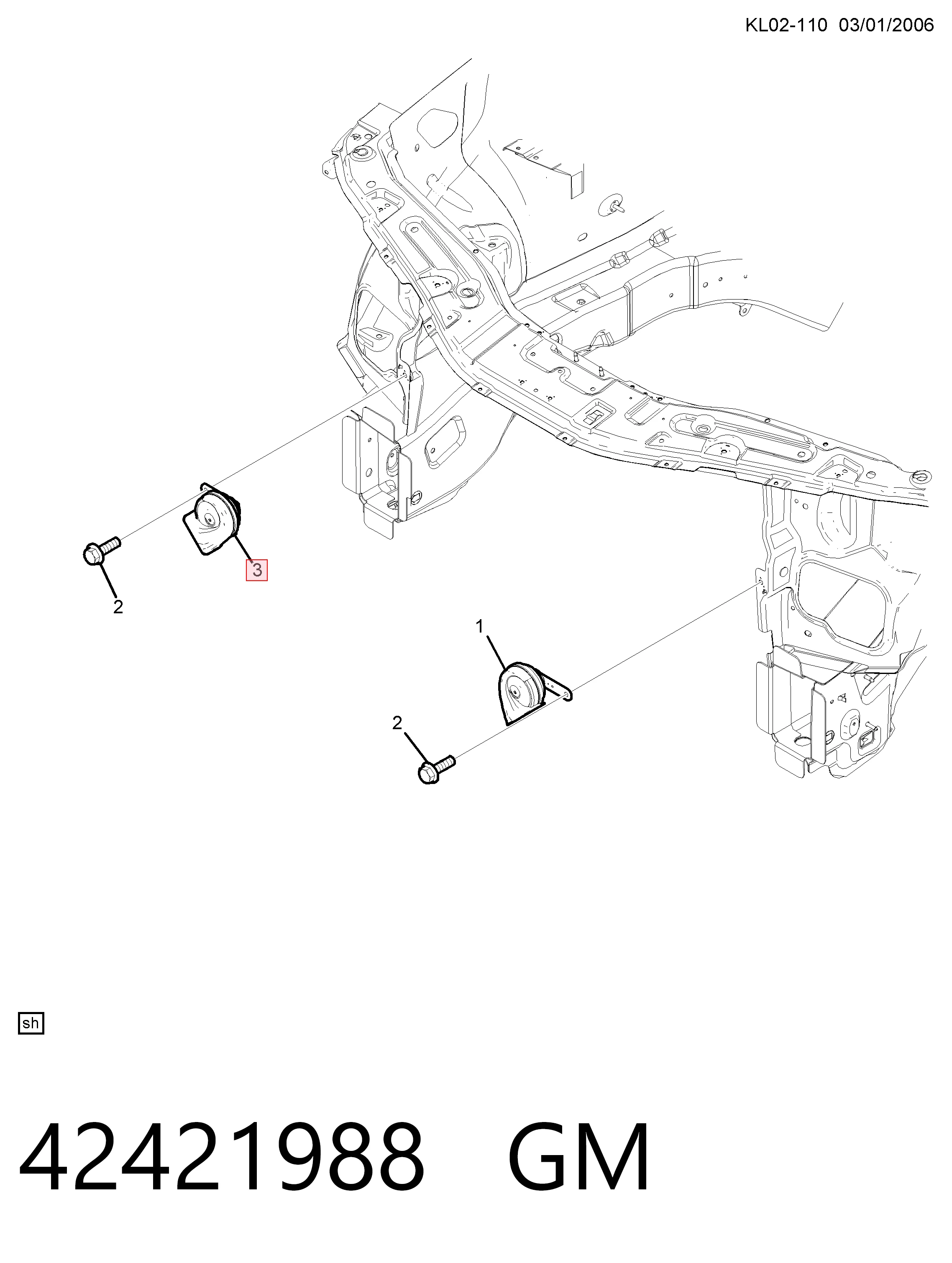 20871598 Opel Сигнали звукові
