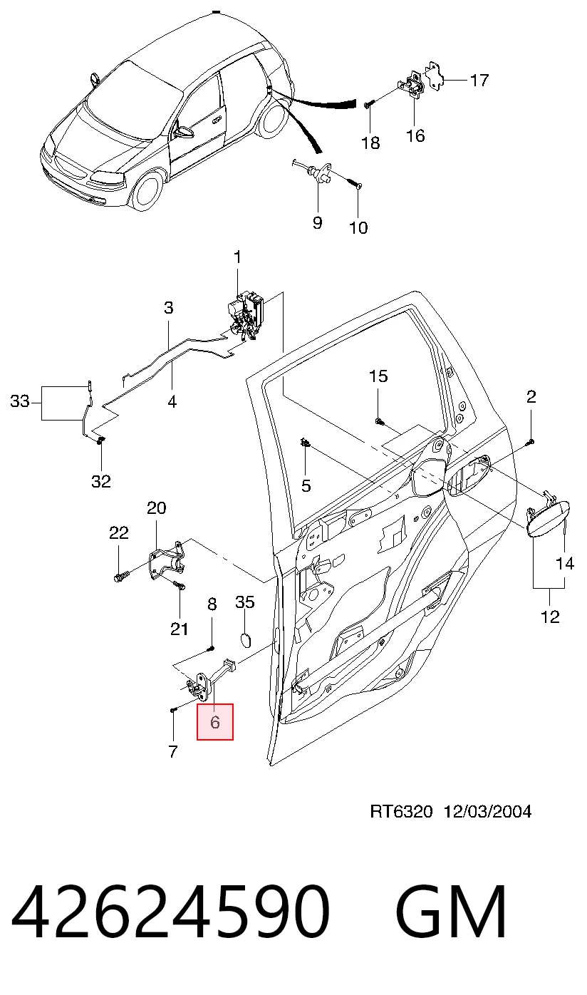 96649096 Opel Обмежувач відкриття дверей, задній лівий