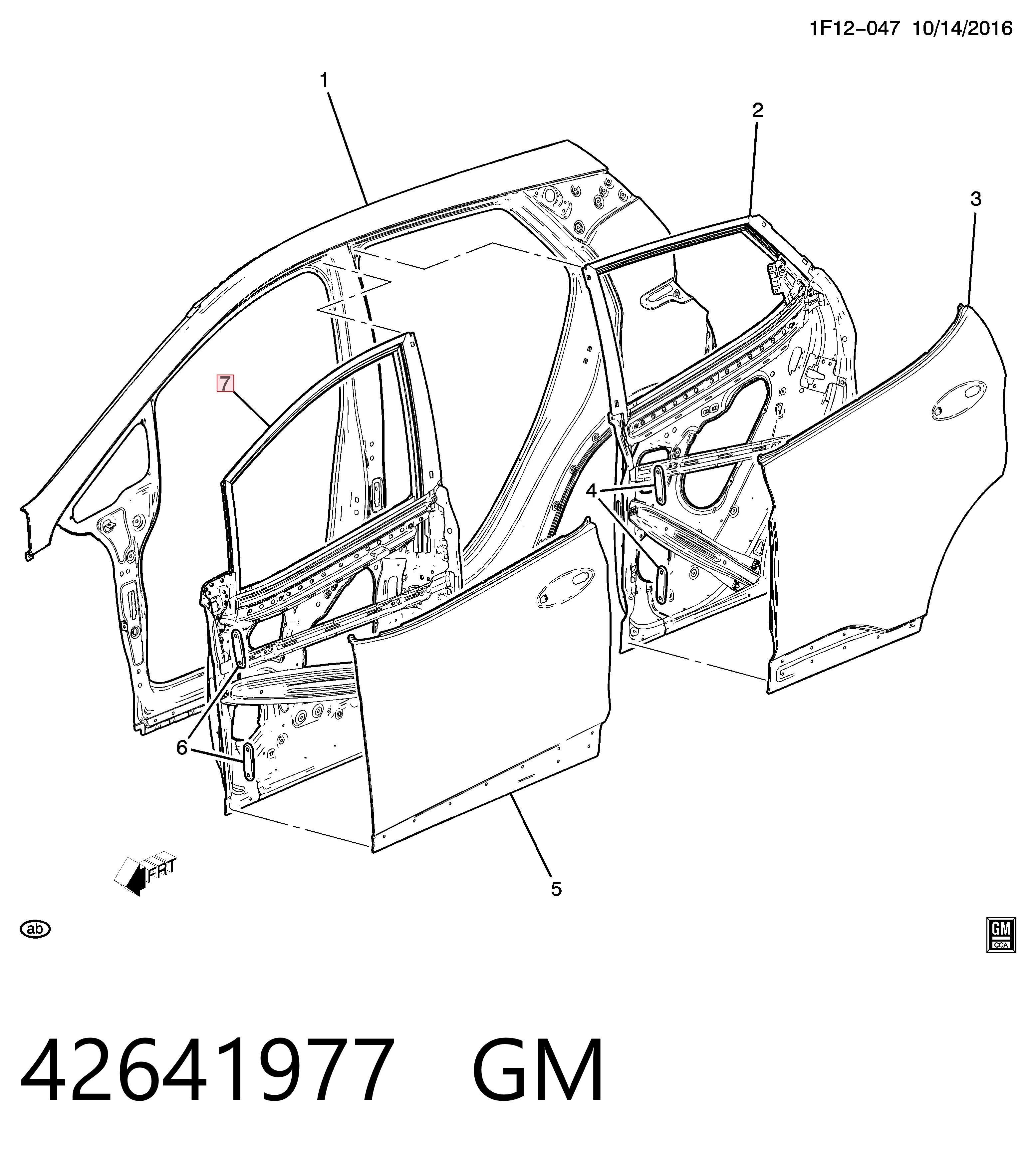 Двері передні ліві 42536759 Opel