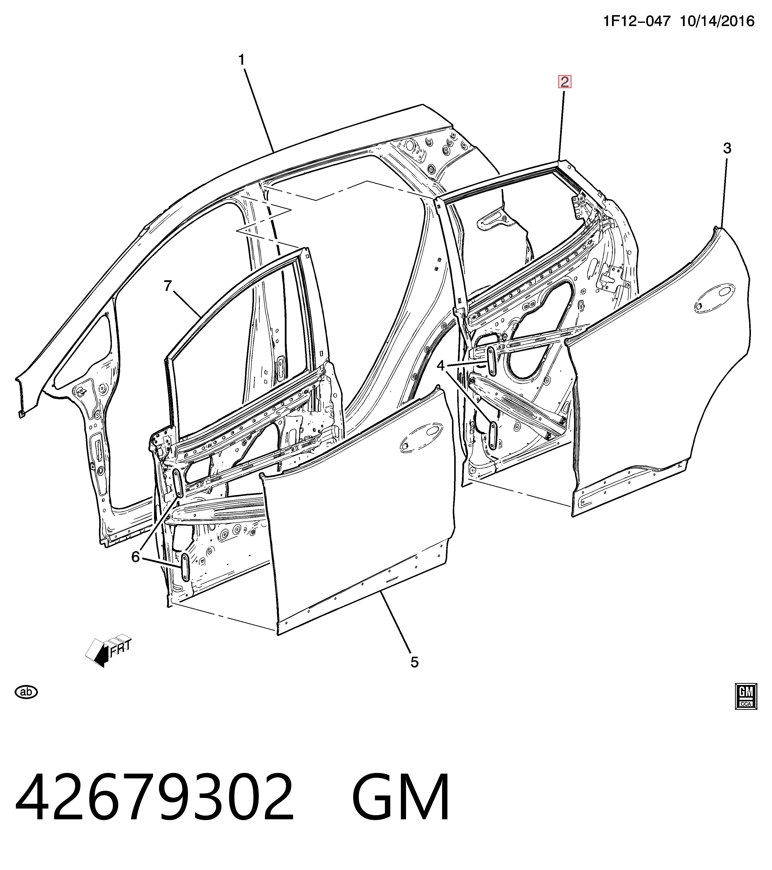 Купити 42679302 Peugeot/Citroen Двері задні, ліві