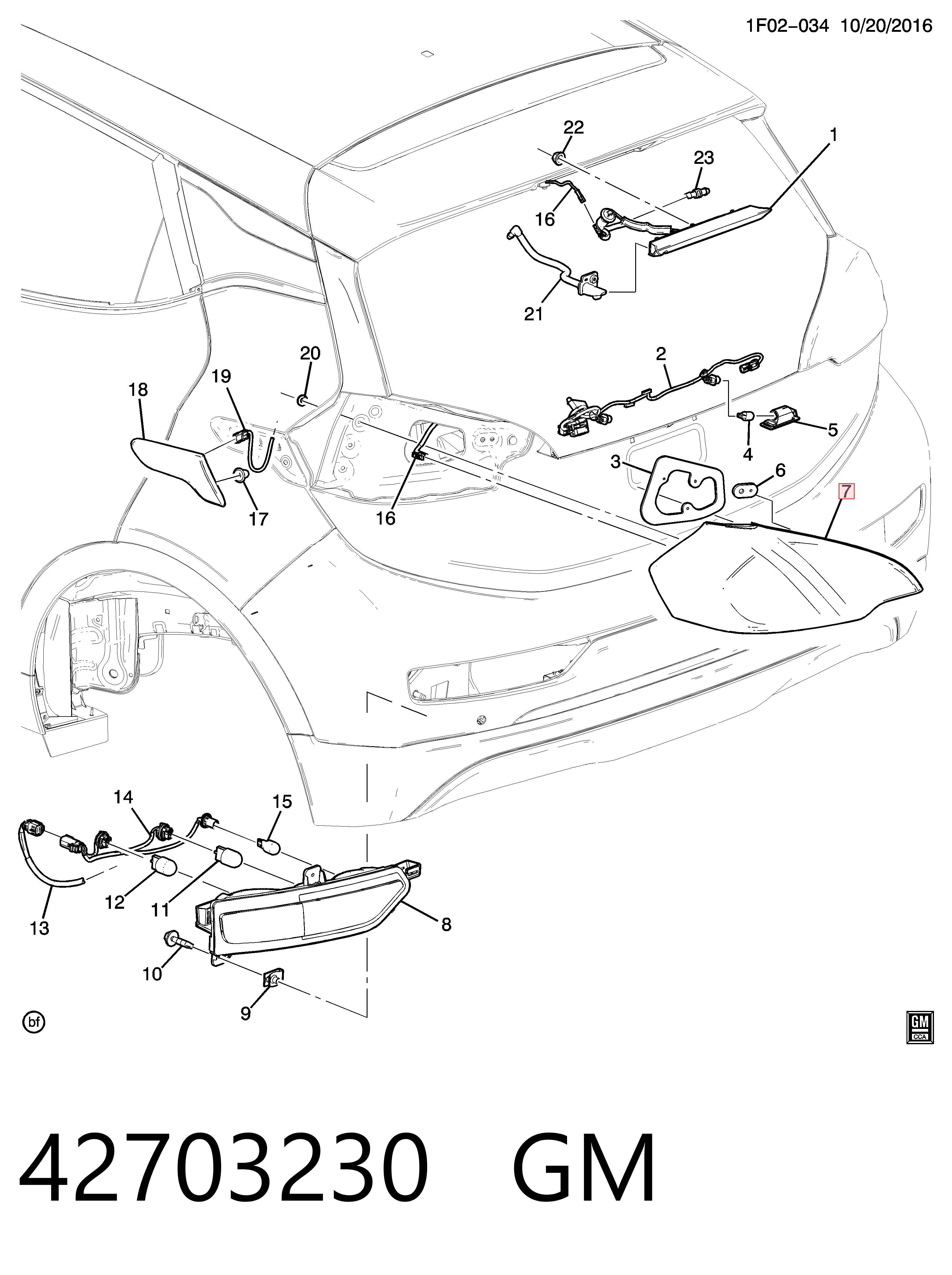 42703230 Opel Задня ліва фара