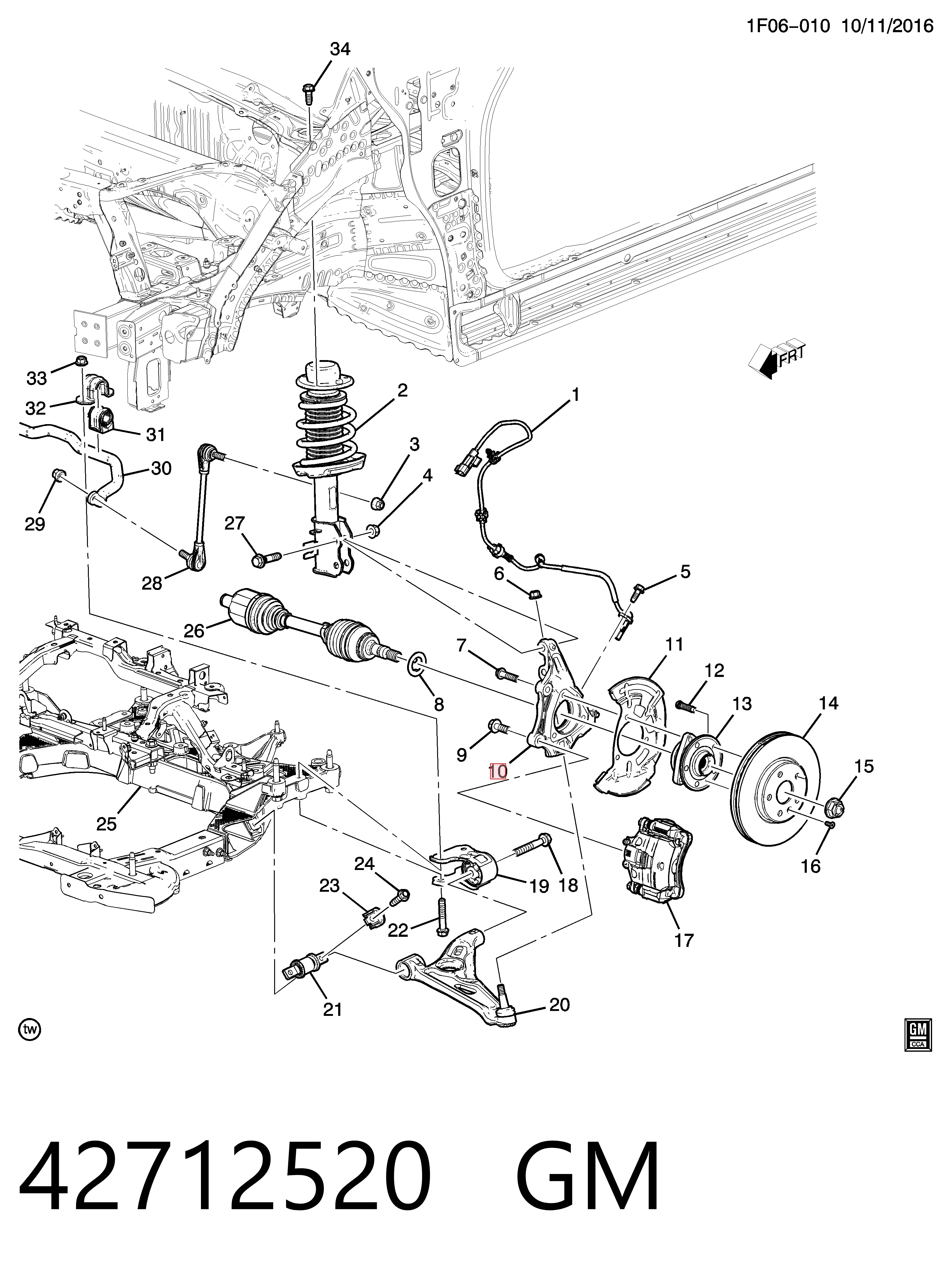 42492765 Opel Цапфа поворотного кулака