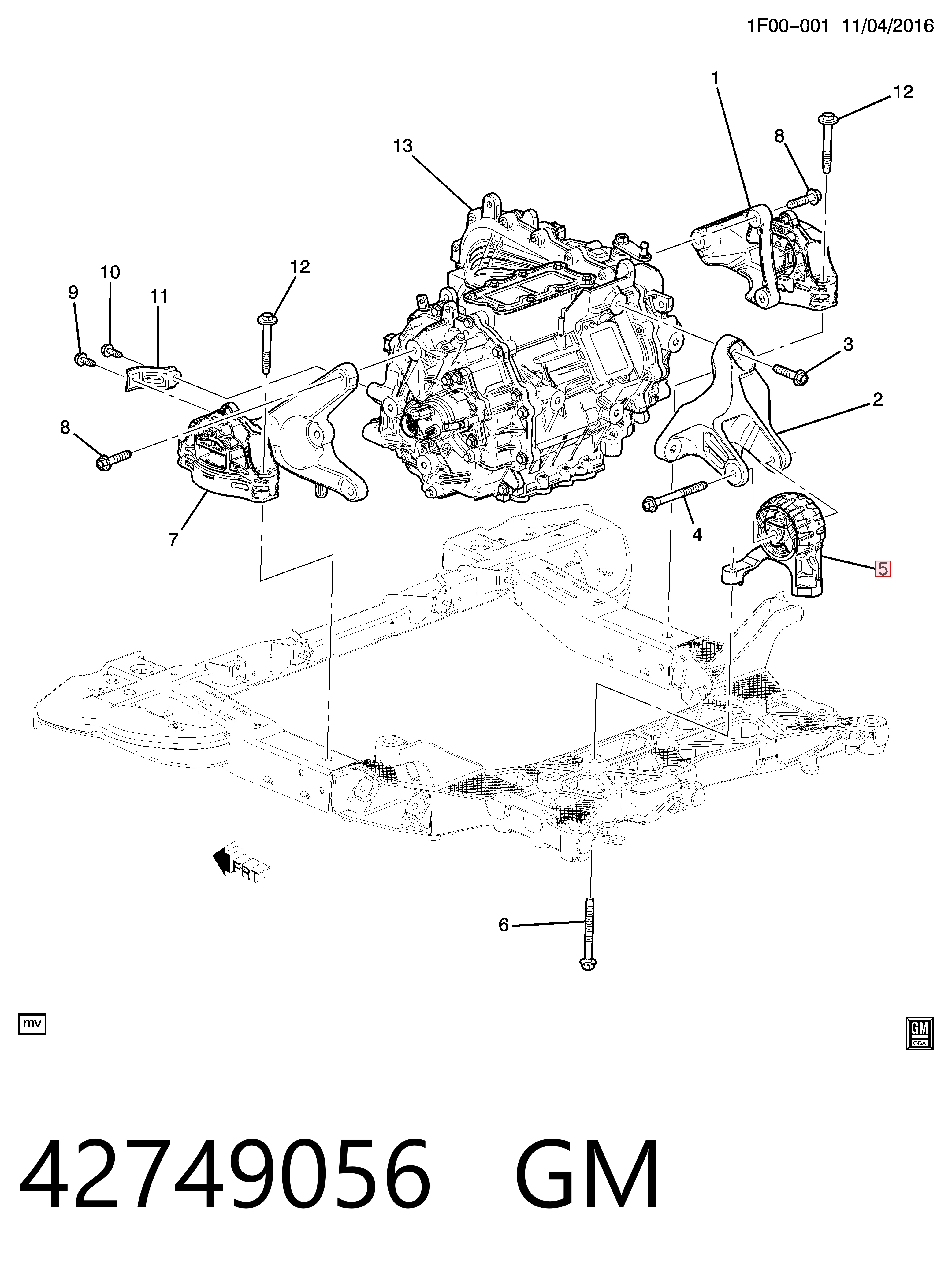 42749056 General Motors Задня подушка двигуна