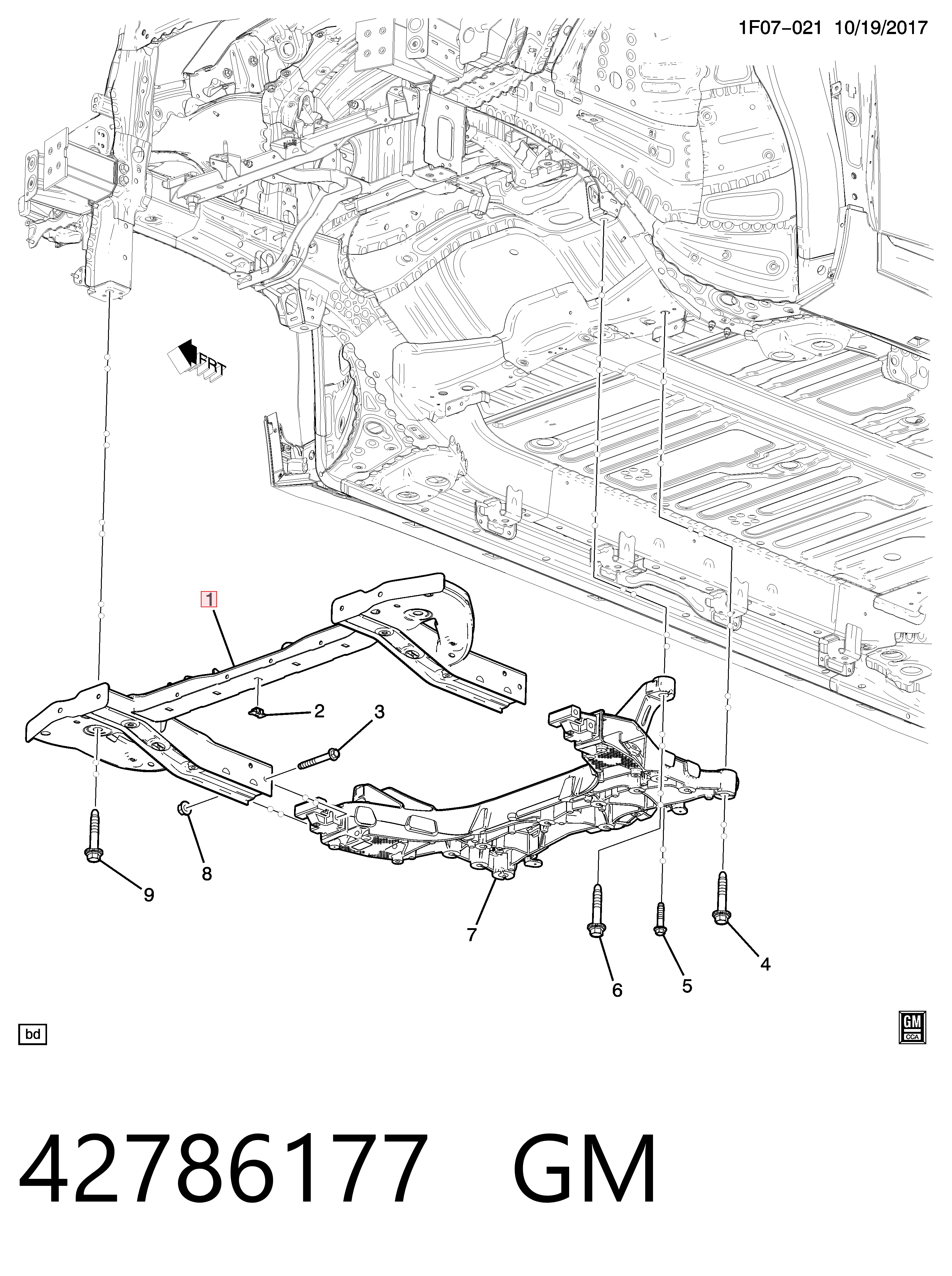 Купити 42472709 Opel Балка передньої підвіски (підрамник), передня