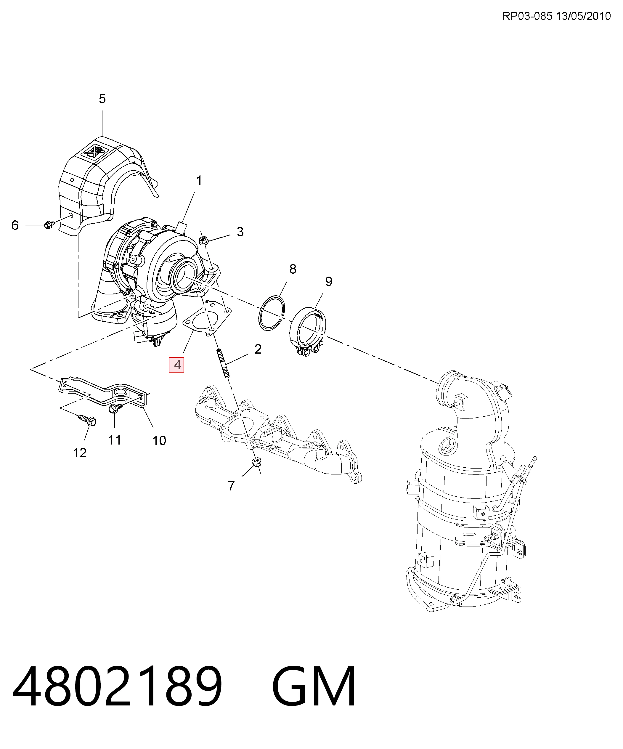 25180919 Fiat/Alfa/Lancia Прокладка турбіни вихлопних газів, впуск