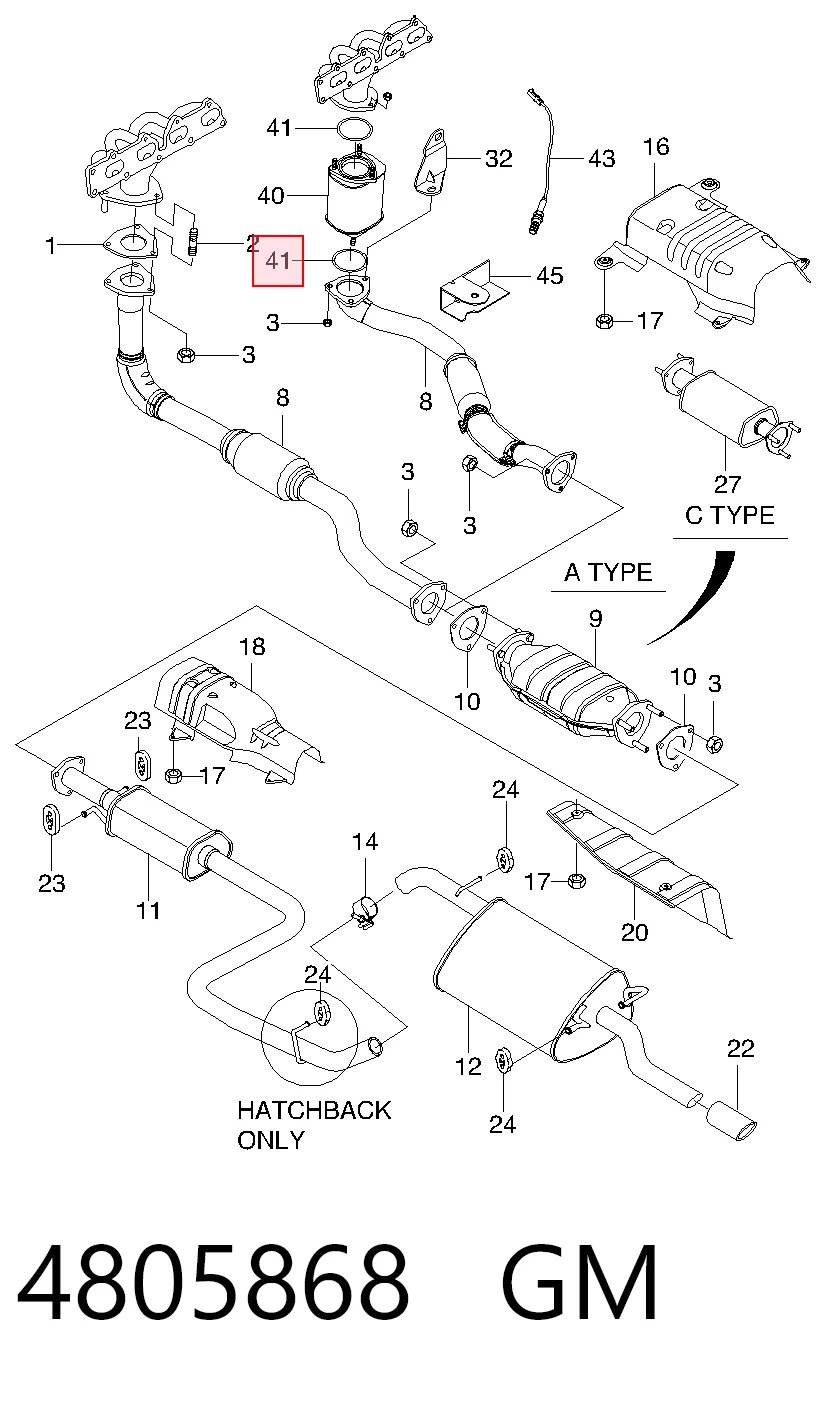 Прокладка штанів на Chevrolet Aveo II T250, T255