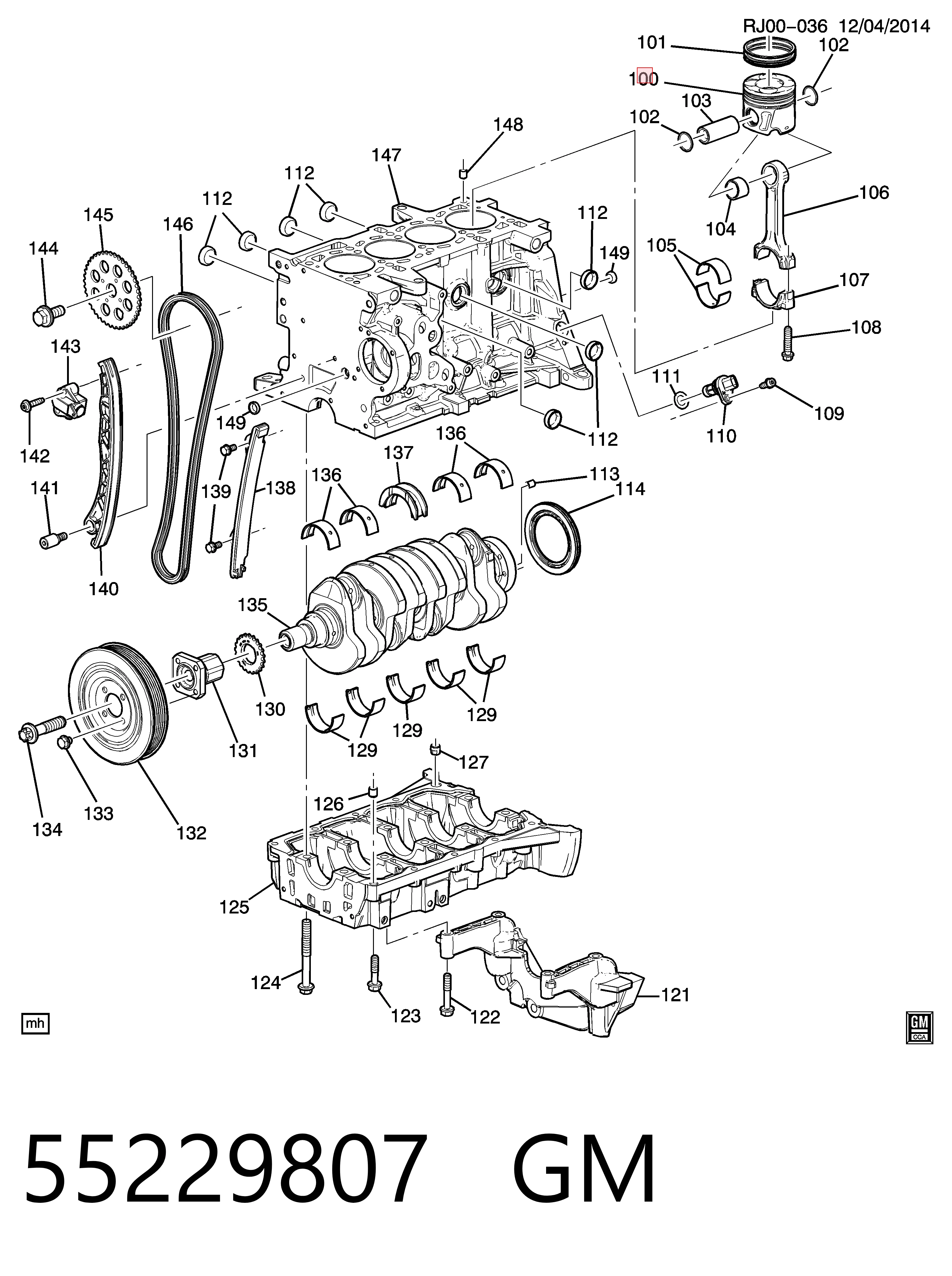 Купити 55267593 Peugeot/Citroen Поршень в комплекті на 1 циліндр, STD