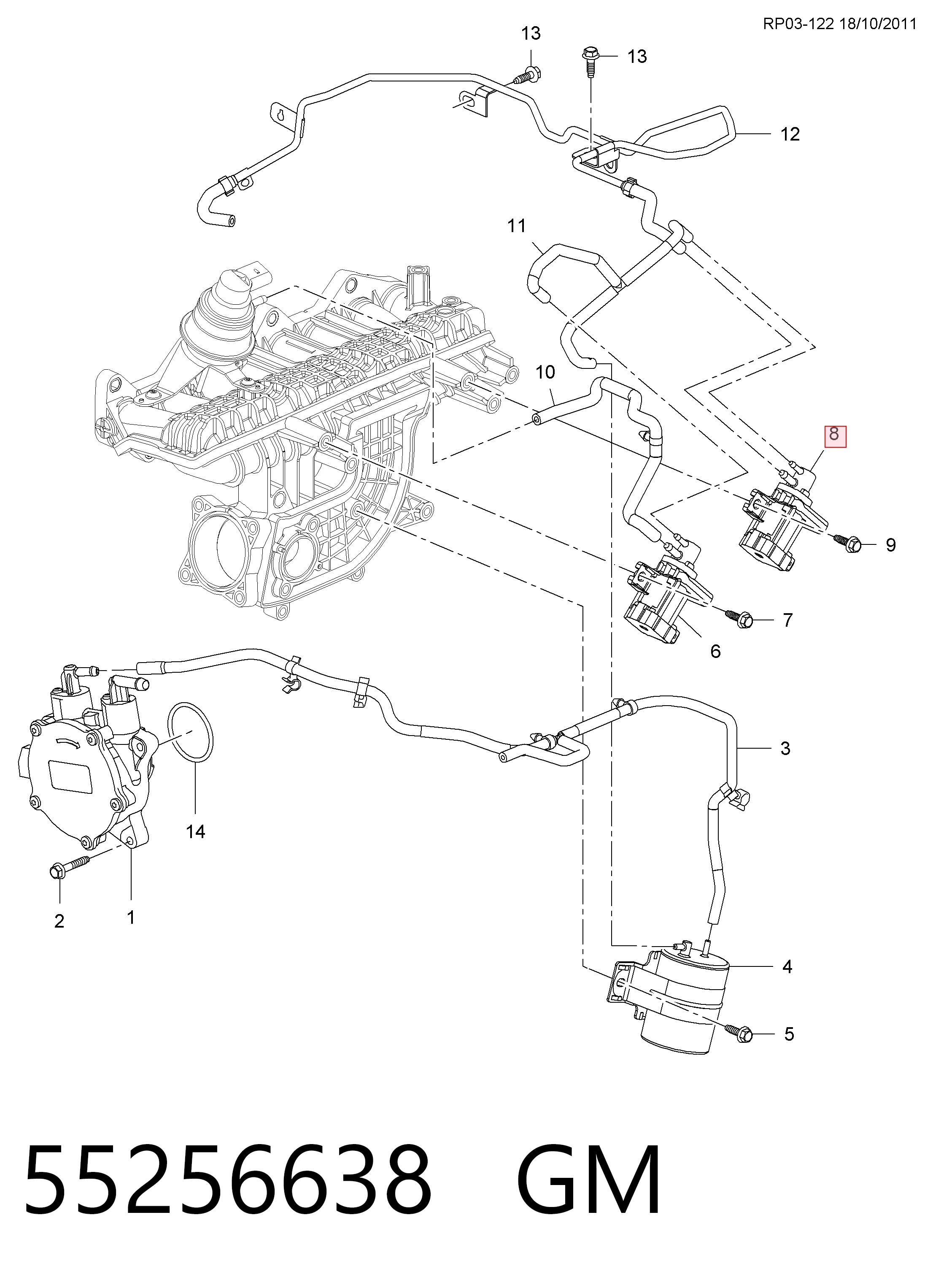 Купити 4802156 General Motors Клапан перетворювач тиску наддуву (соленоїд)