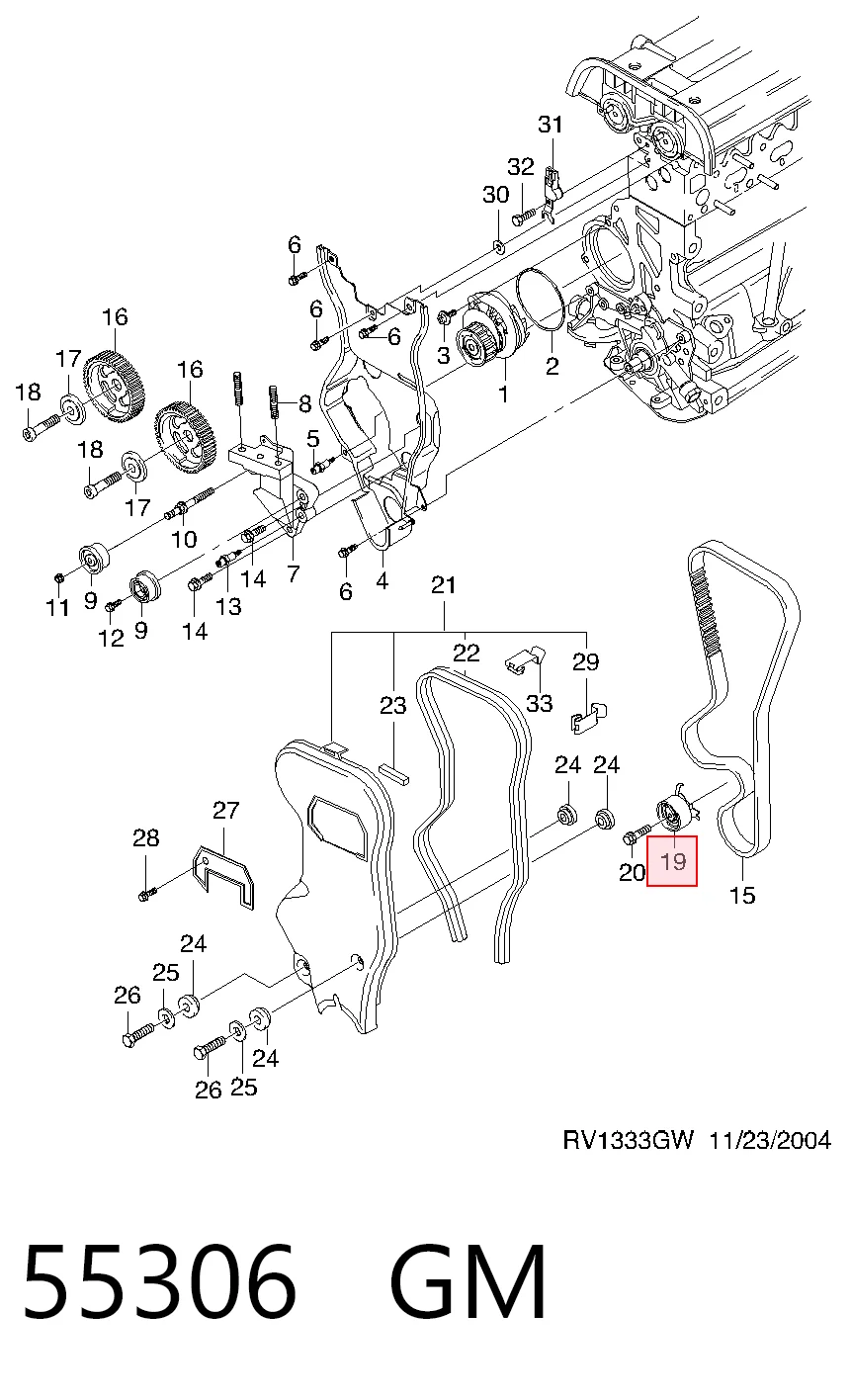 55306 General Motors Ролик натягувач