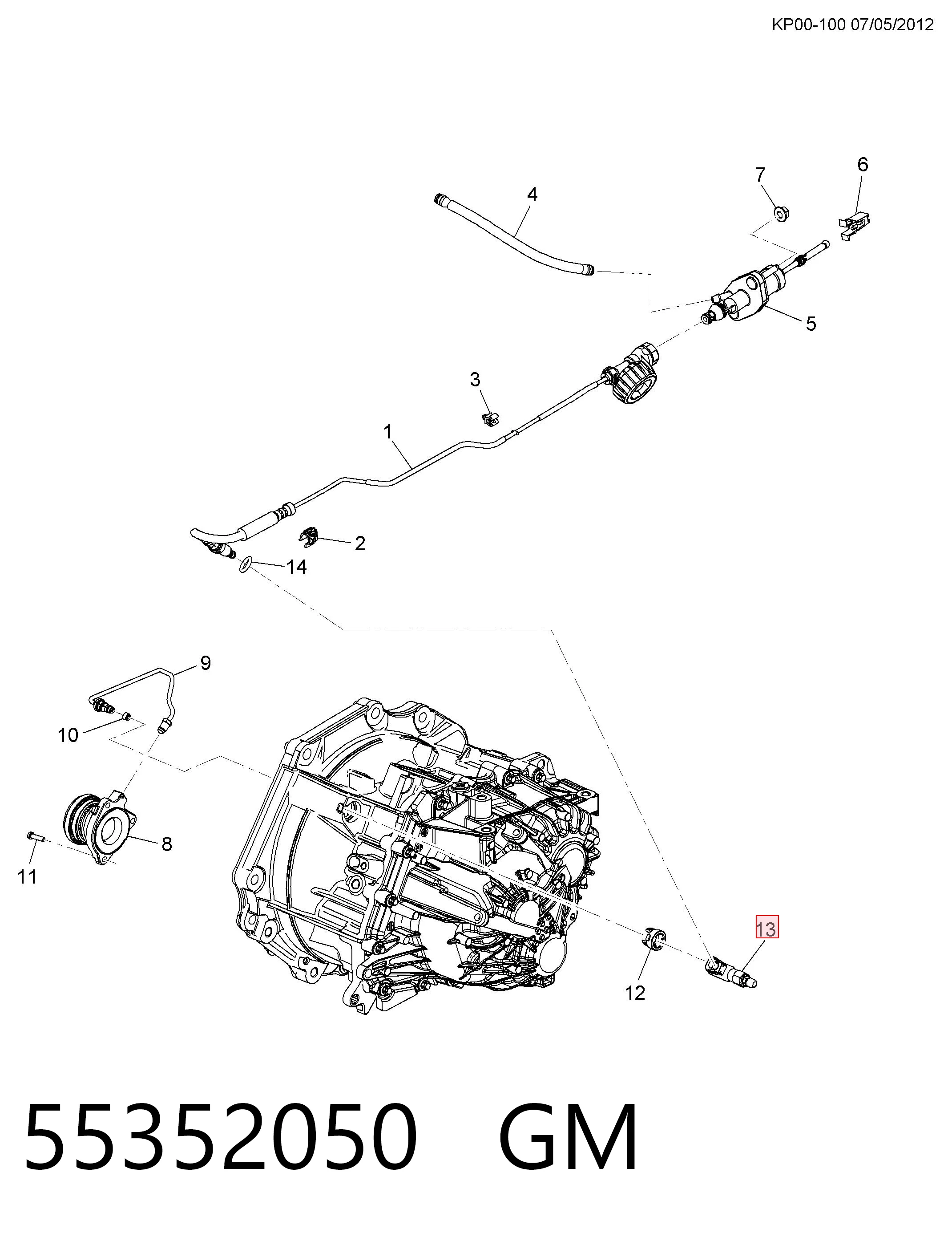 55352050 Peugeot/Citroen Трійник трубки зчеплення