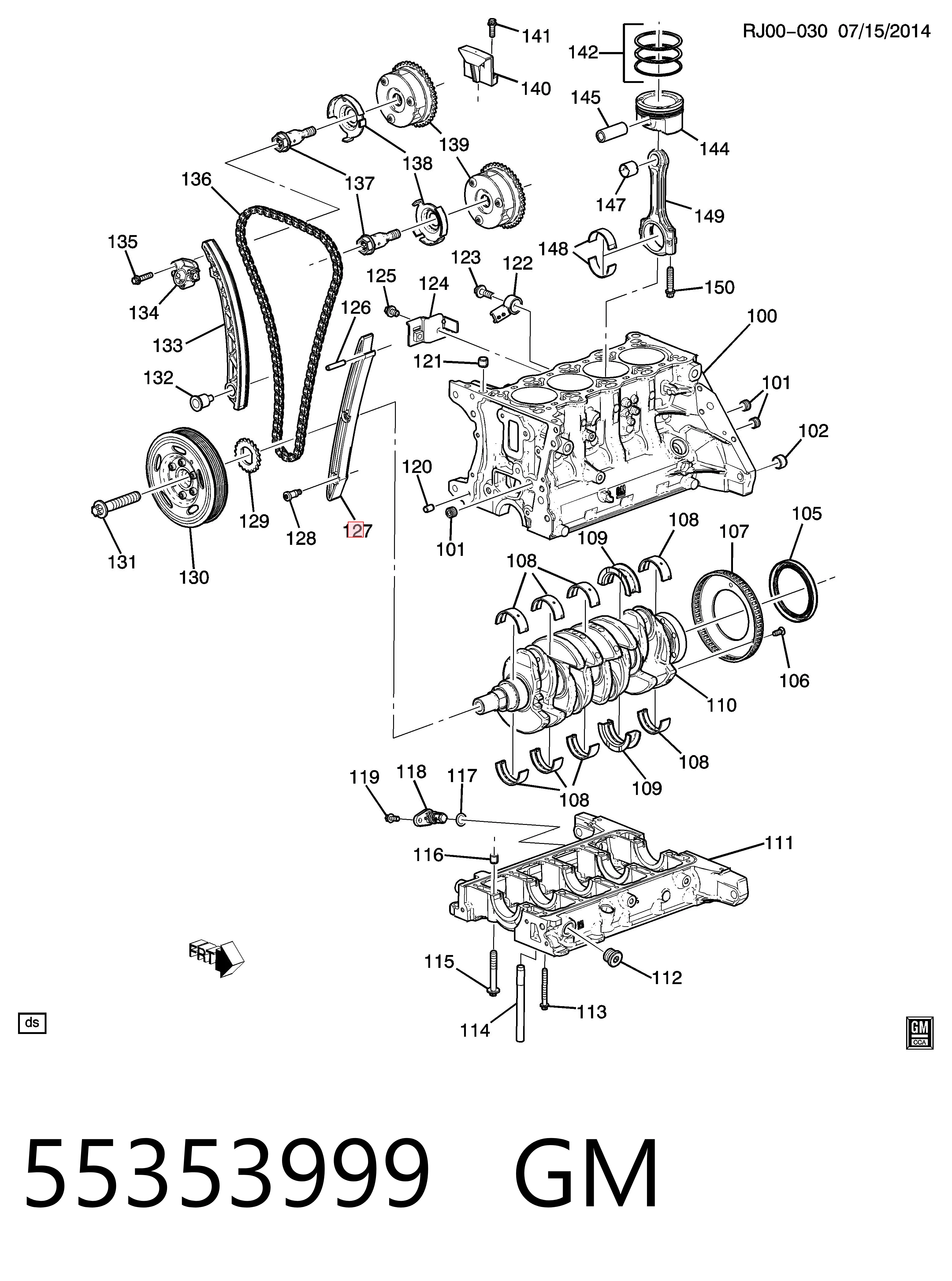 55353999 General Motors Ланцюг ГРМ, комплект