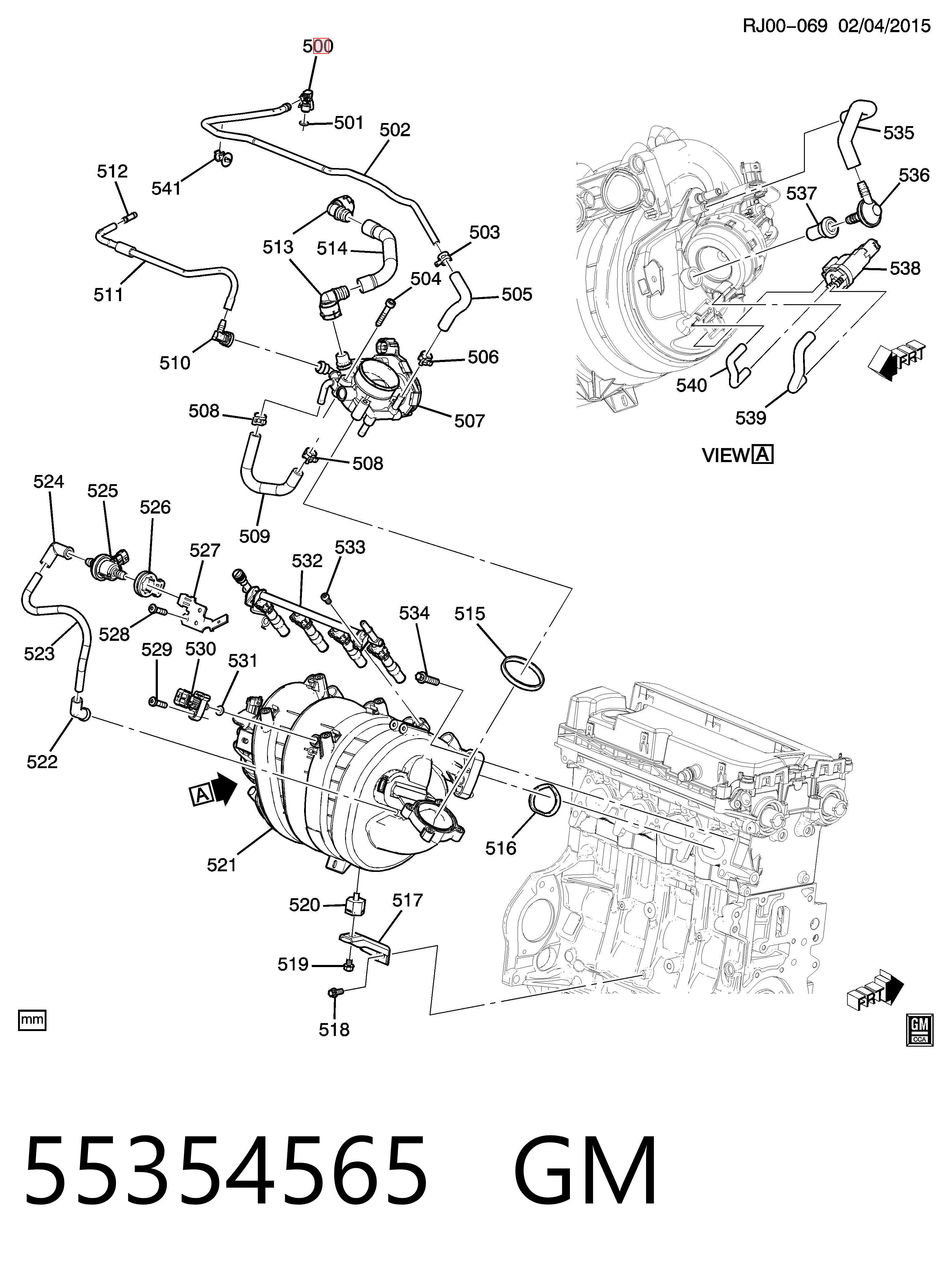 55354565 Peugeot/Citroen Штуцер блоку системи охолодження