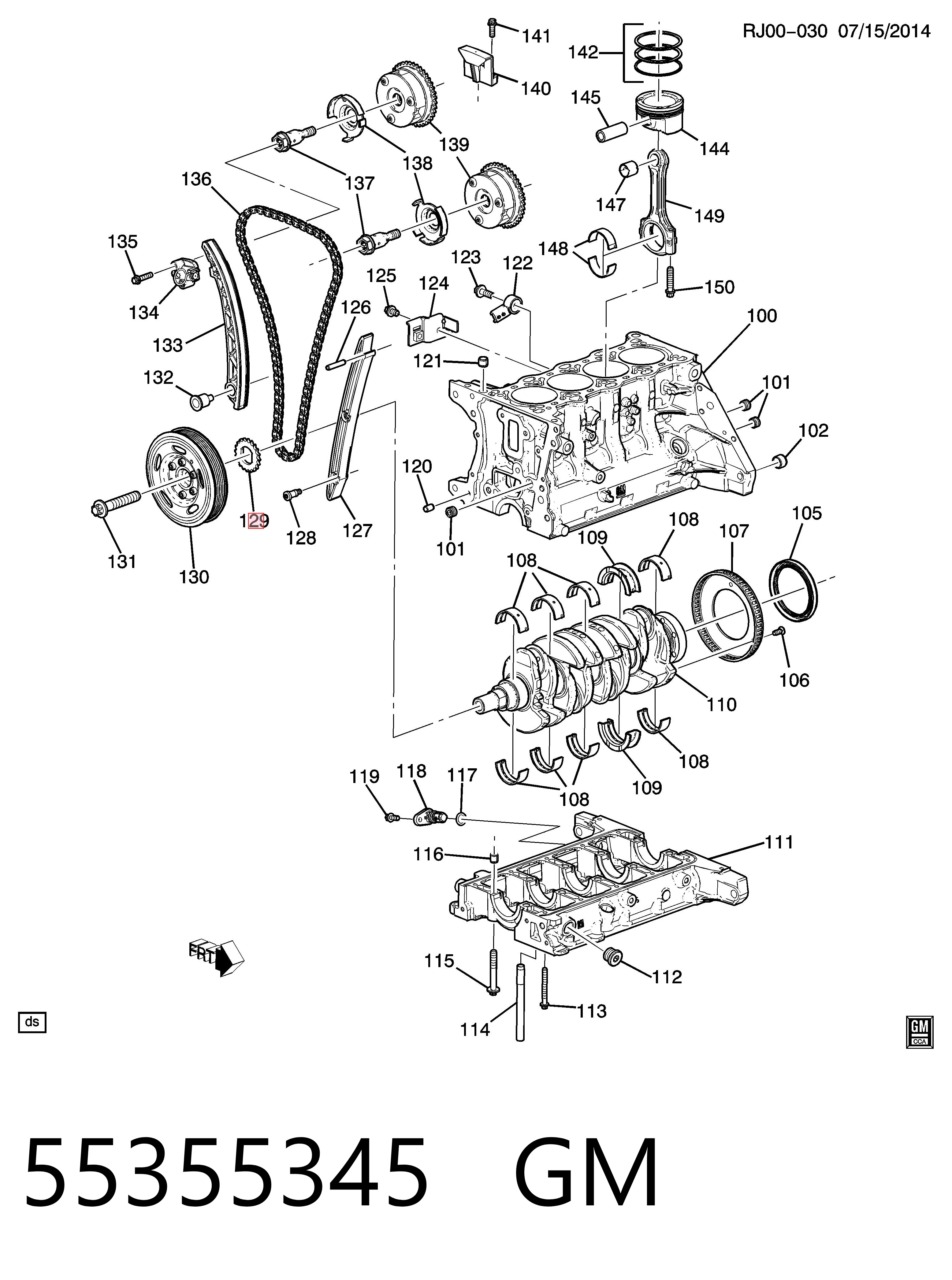 55355345 Peugeot/Citroen Зірка-шестерня приводу коленвалу двигуна