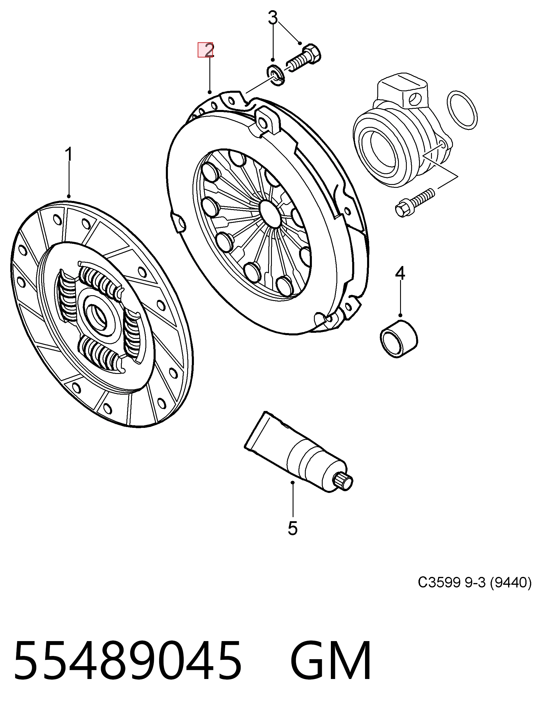 55489045 Peugeot/Citroen Натискний диск зчеплення