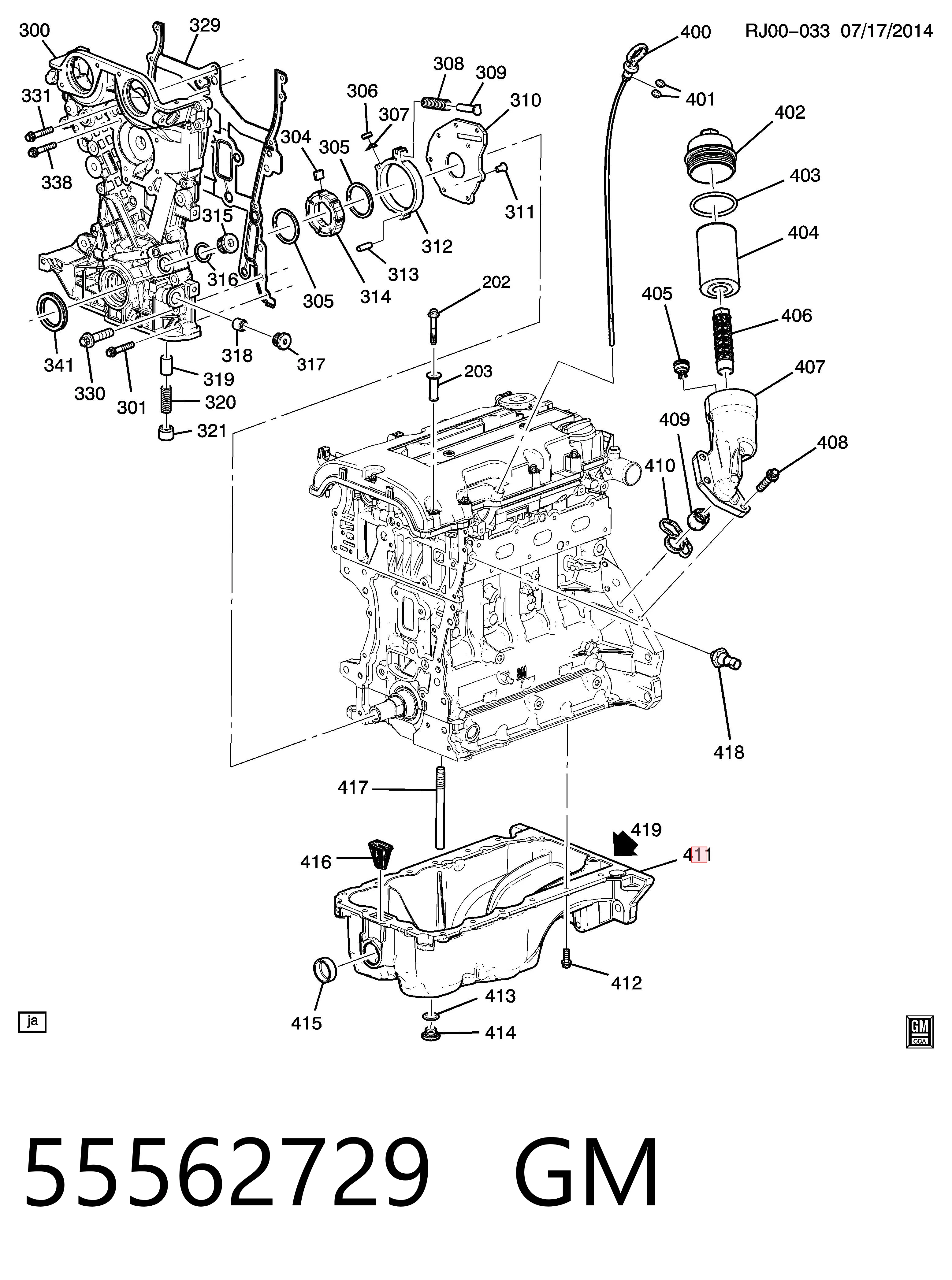 Піддон масляний картера двигуна 652032 General Motors