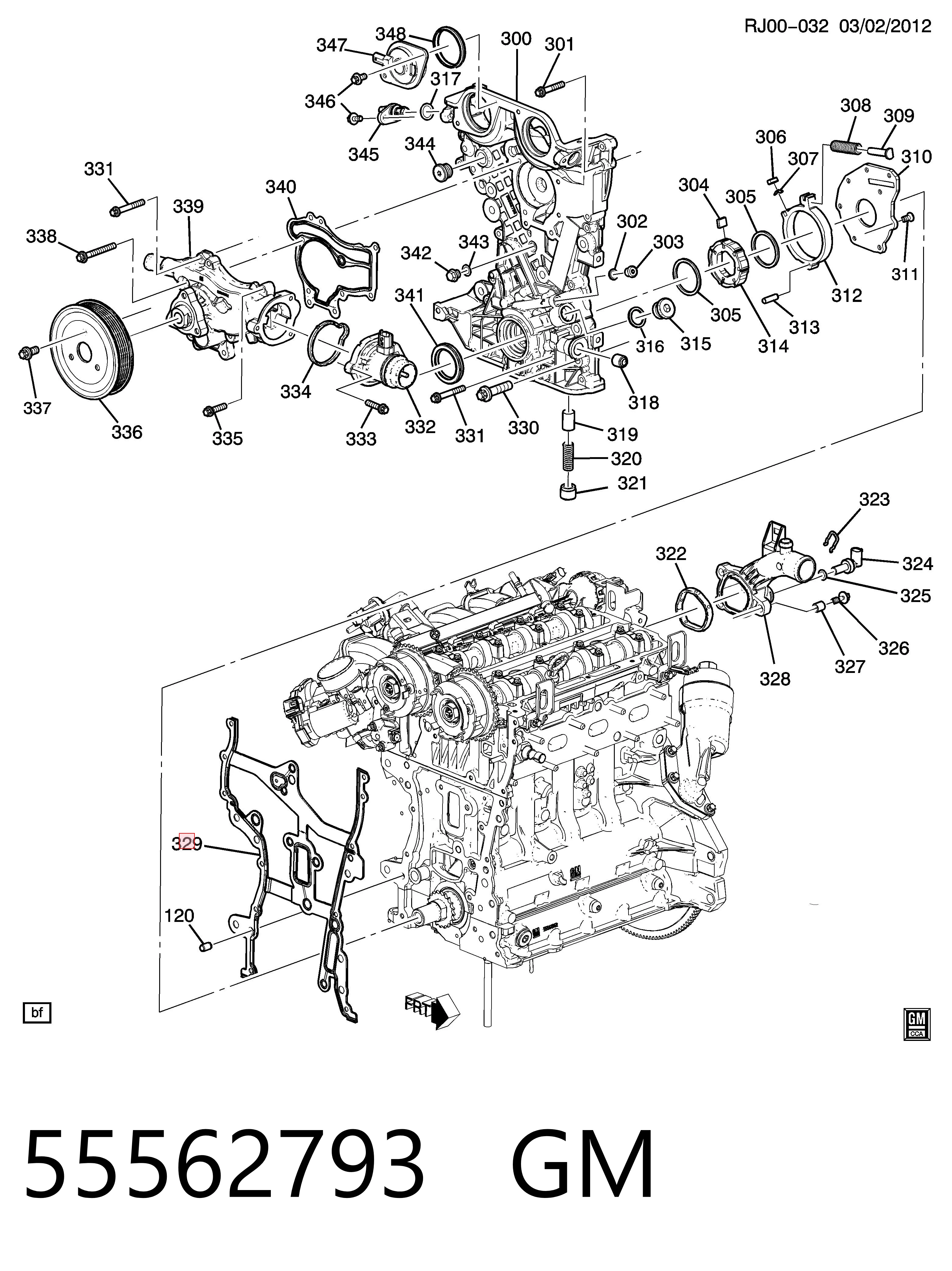 55562793 Peugeot/Citroen Прокладка передньої кришки двигуна