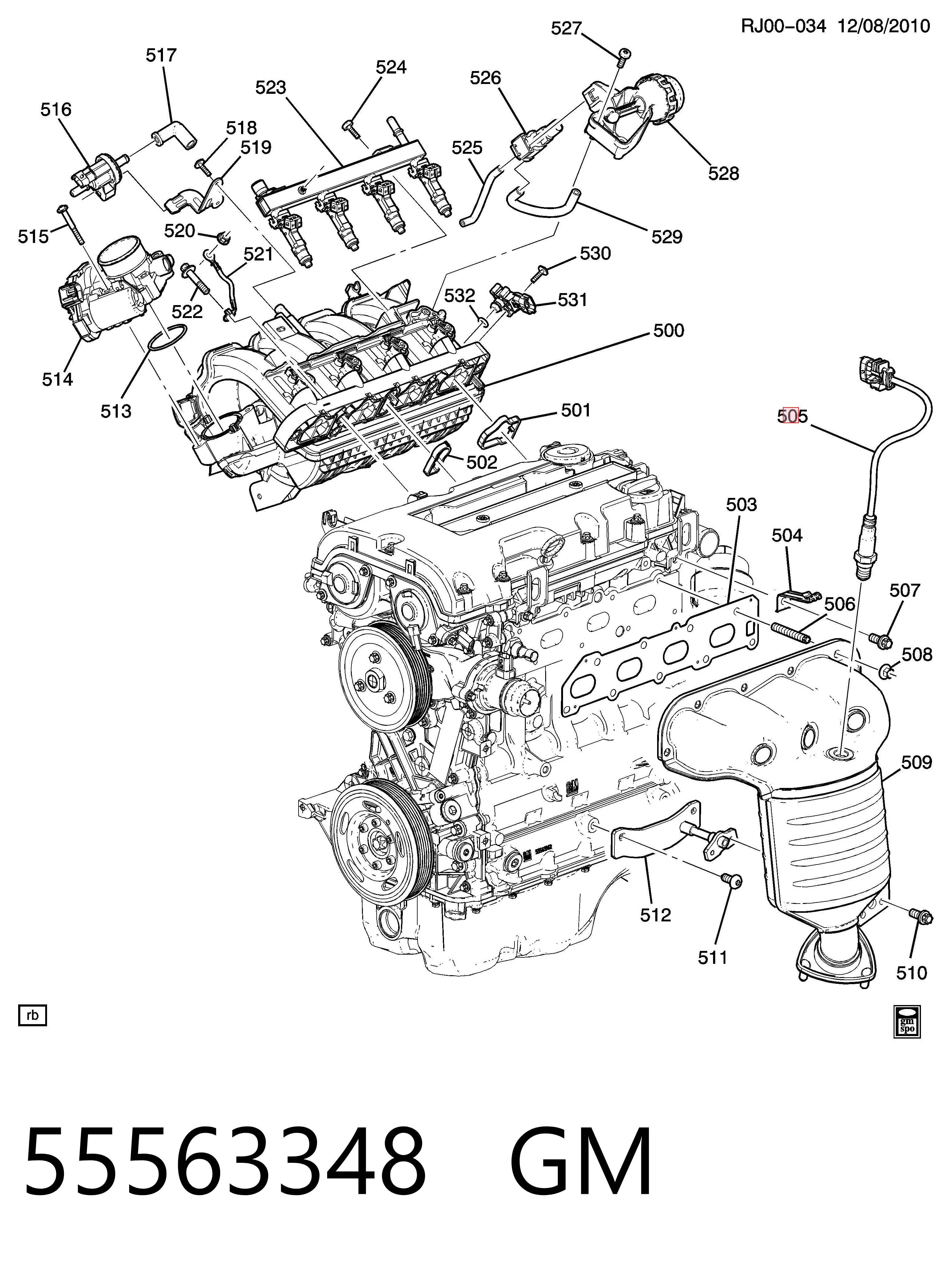 55563348 General Motors Датчик кисню