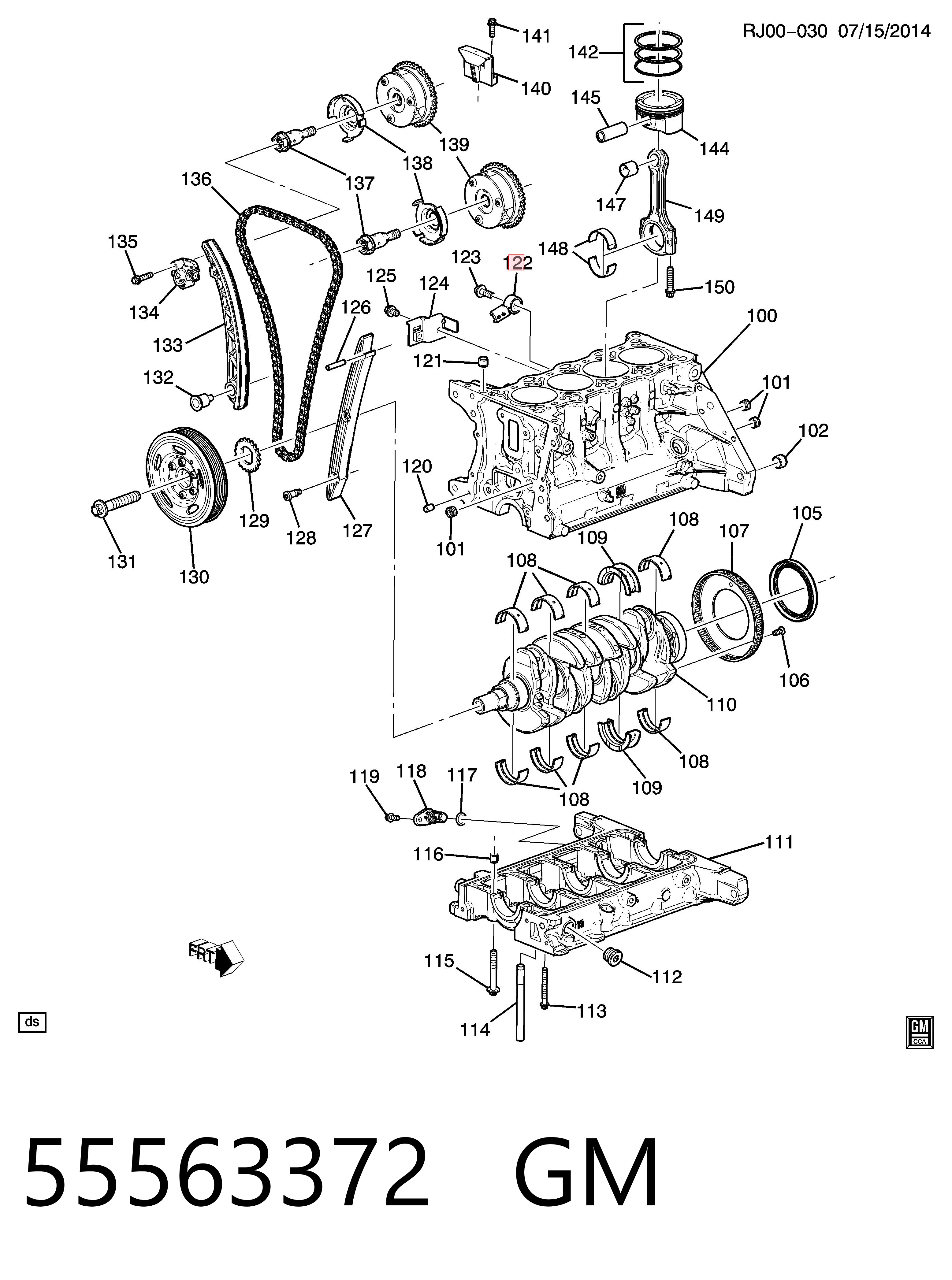55563372 General Motors Датчик детонації