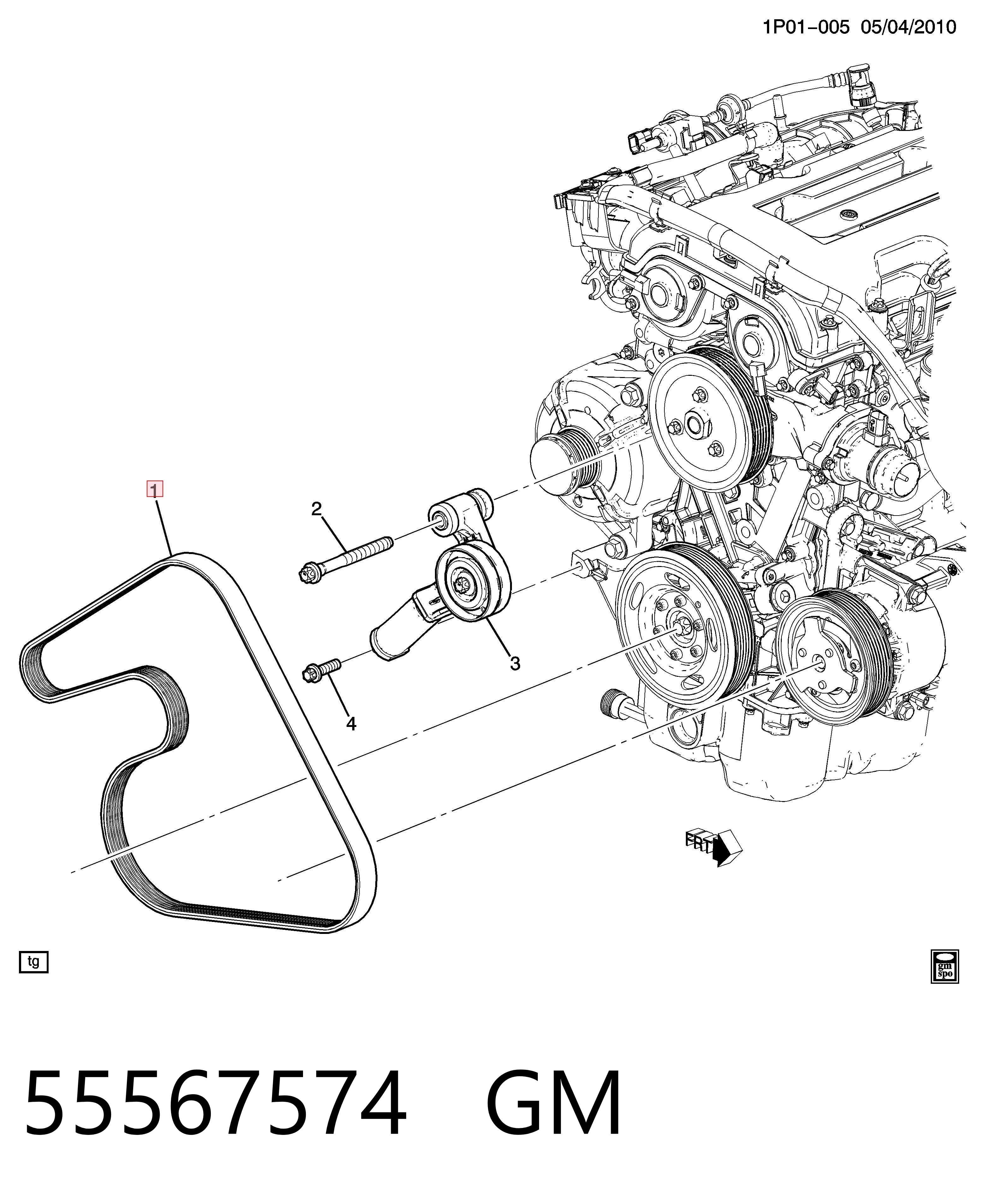 55567574 General Motors Поліклиновий ремінь